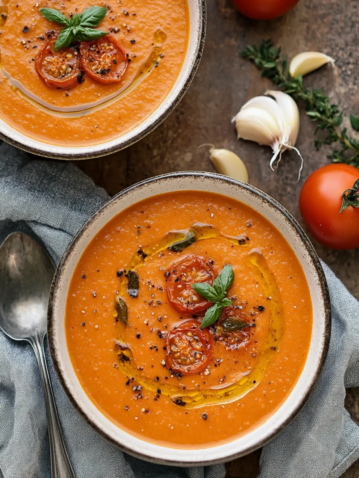 Creamy Roasted Garlic Tomato Soup