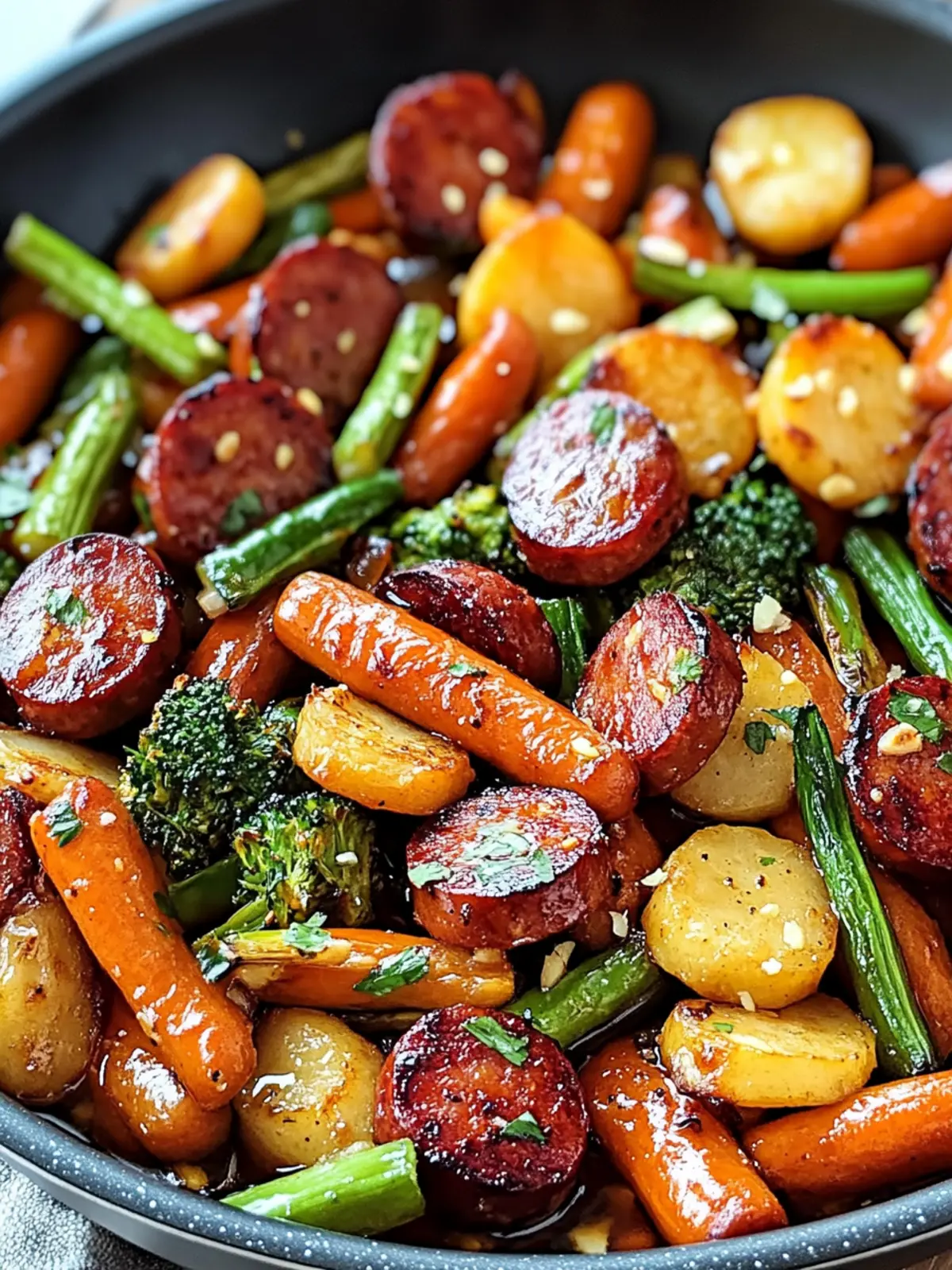 One-Pan Honey Garlic Kielbasa & Veggies for Easy Family Dinners 4 One-Pan Honey Garlic Kielbasa & Veggies