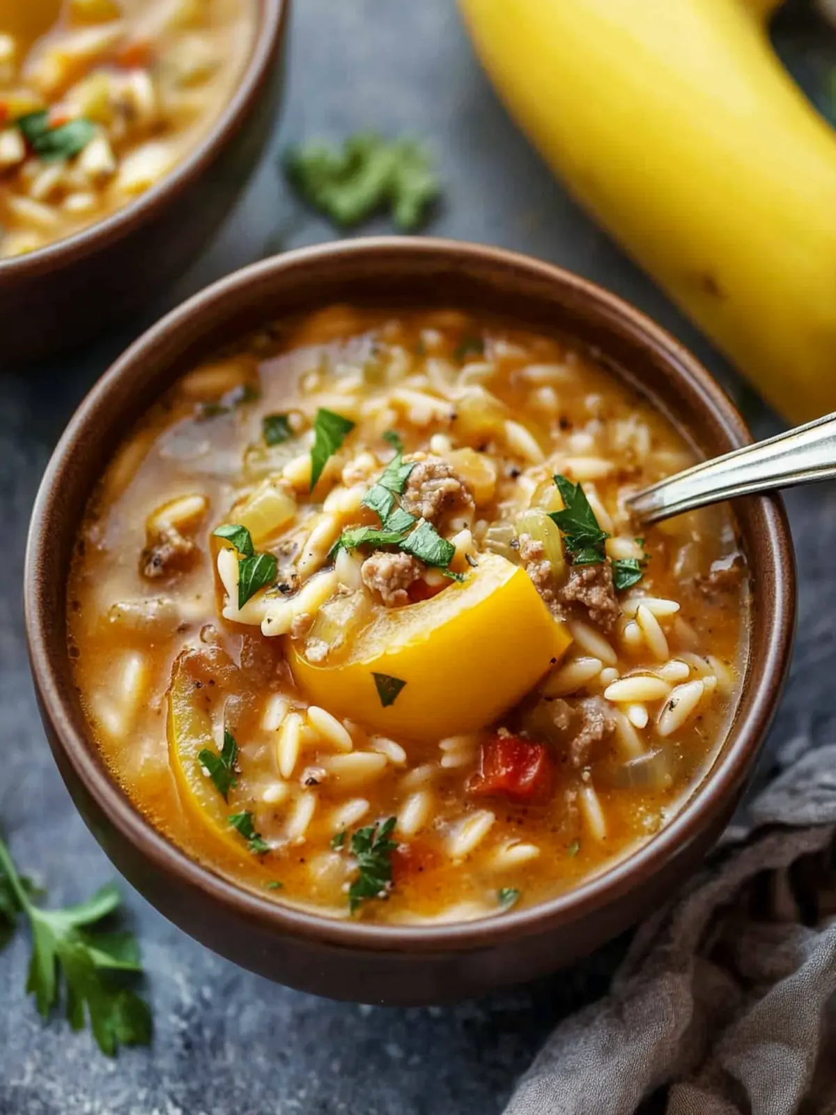Savory Orzo Stuffed Banana Peppers Soup for Cozy Nights 2 Orzo Stuffed Banana Peppers Soup