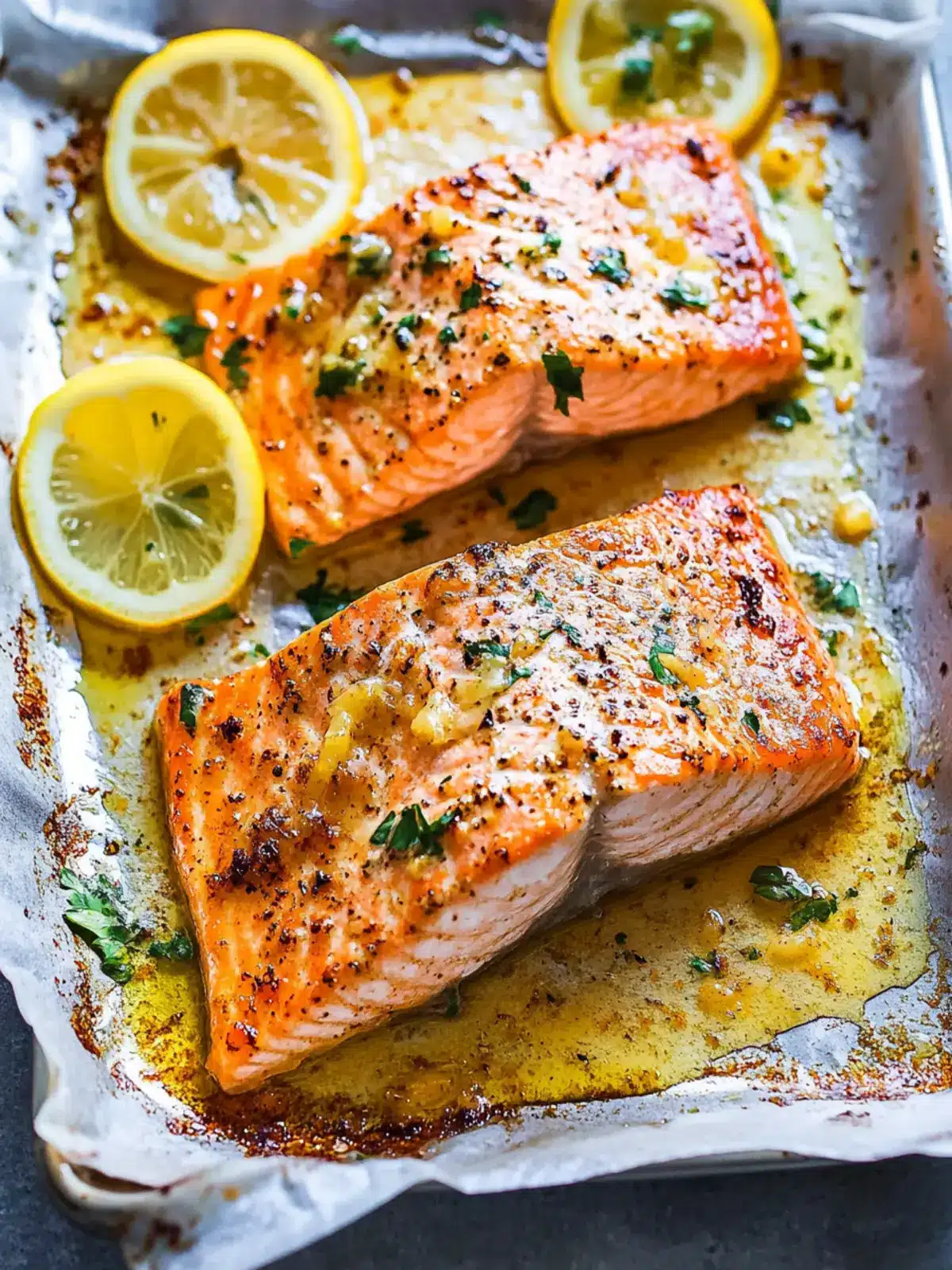Sheet Pan Lemon Garlic Butter Salmon in 30 Minutes or Less 5 Sheet Pan Lemon Garlic Butter Salmon