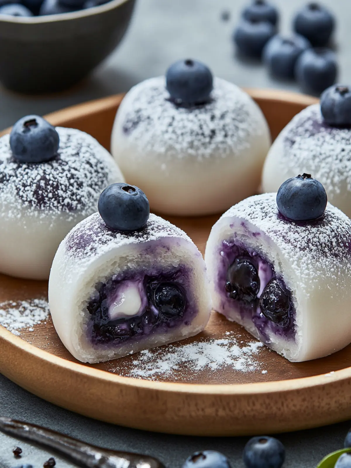 Blueberry Cream Mochi Buns: No-Bake, Gluten-Free Magic 3 Blueberry Cream Mochi Buns