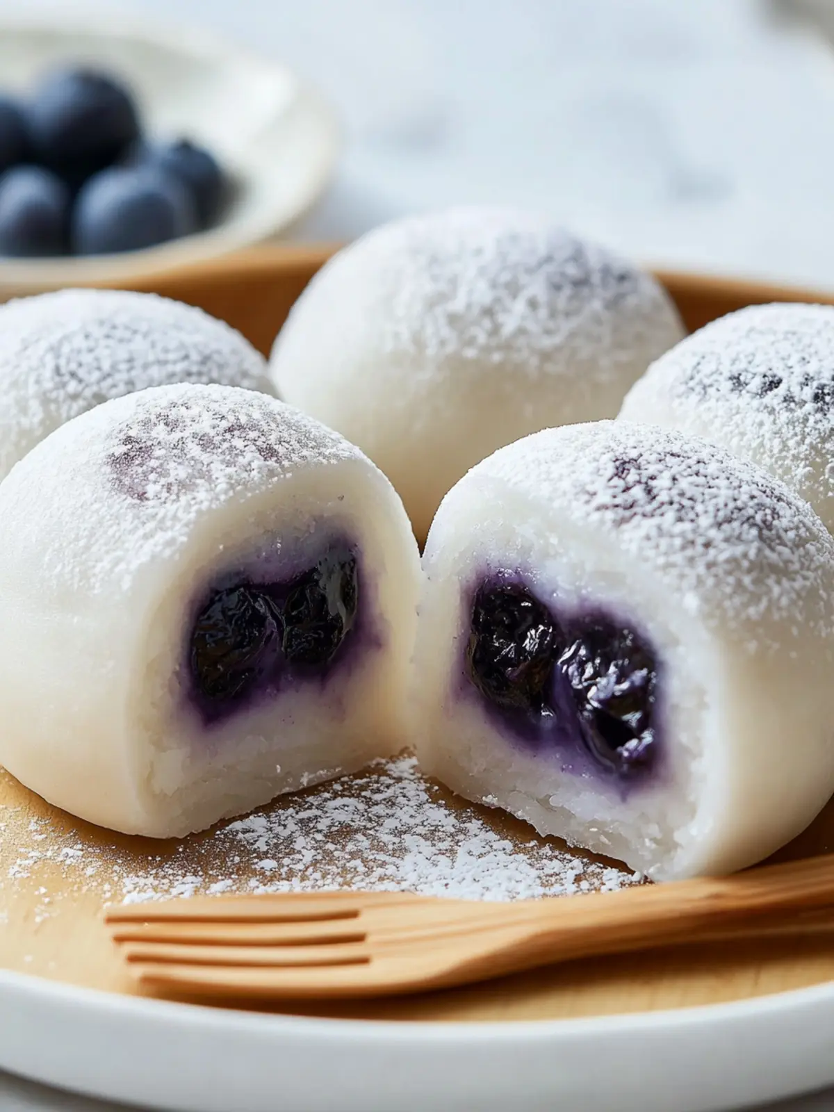 Blueberry Cream Mochi Buns: No-Bake, Gluten-Free Magic 4 Blueberry Cream Mochi Buns