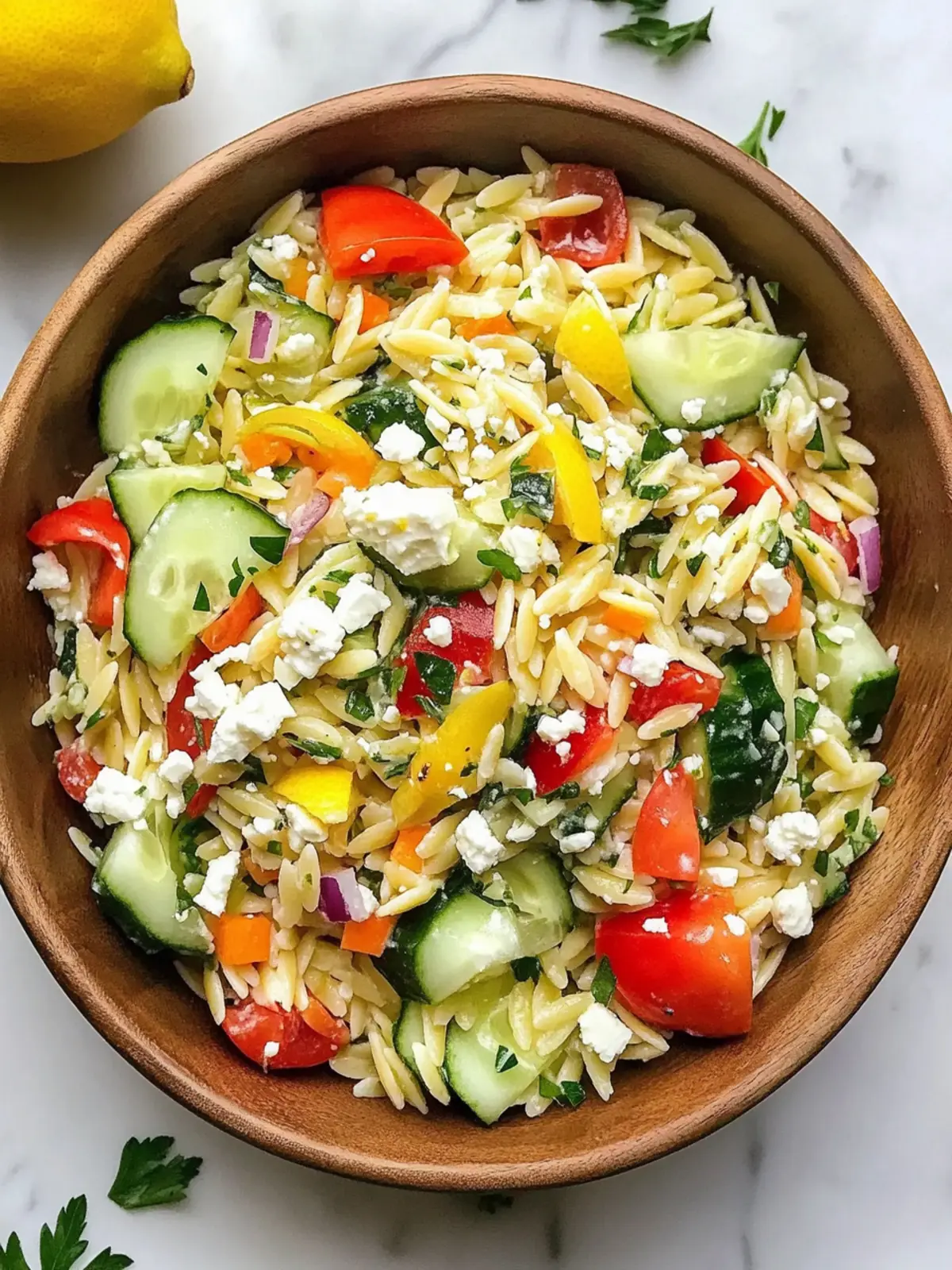 Zesty Tangy Lemon Orzo Salad with Feta for Summer Bliss 2 Tangy Lemon Orzo Salad With Feta