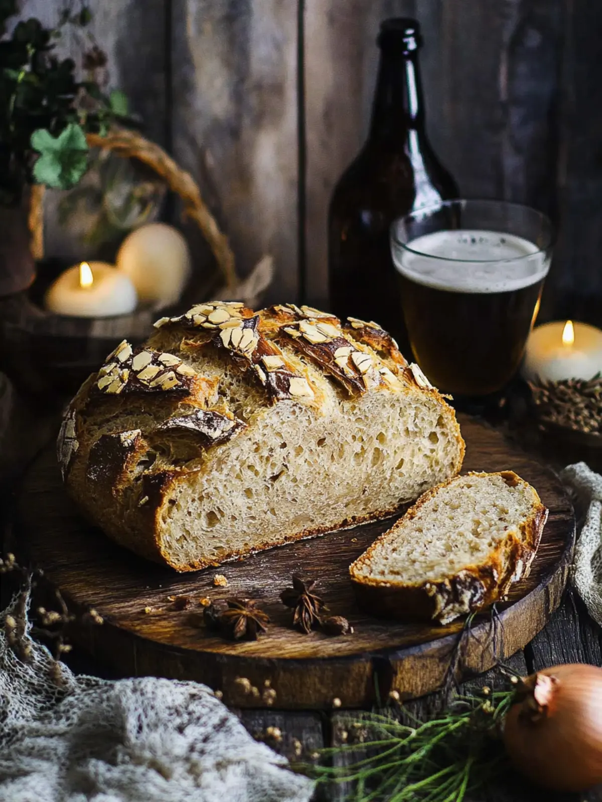 Savory Black Beer Onion Bread with Flavorful Garlic Butter 3 Black Beer Onion Bread