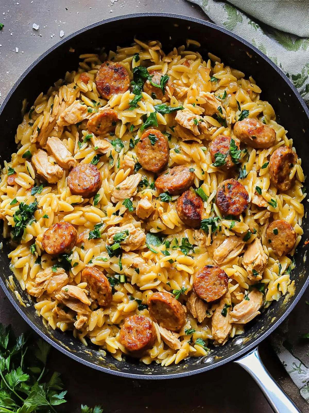 Creamy Chicken Sausage Orzo Skillet Ready in Just 25 Minutes 5 Creamy Chicken Sausage Orzo Skillet
