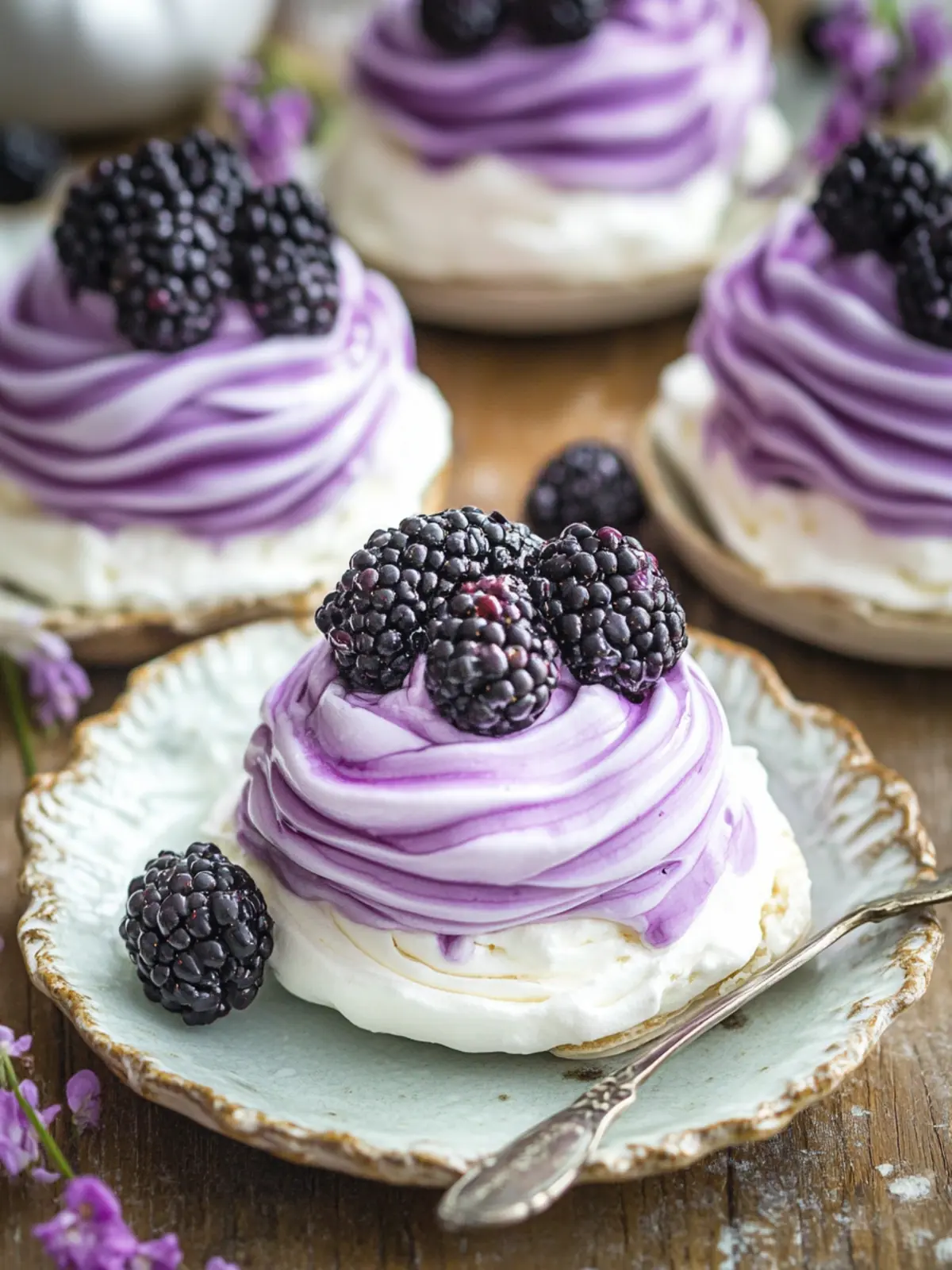Blackberry Pavlovas