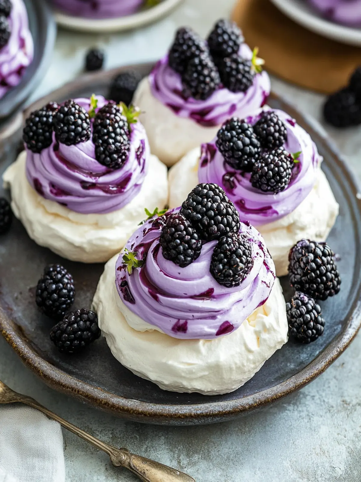 Blackberry Pavlovas