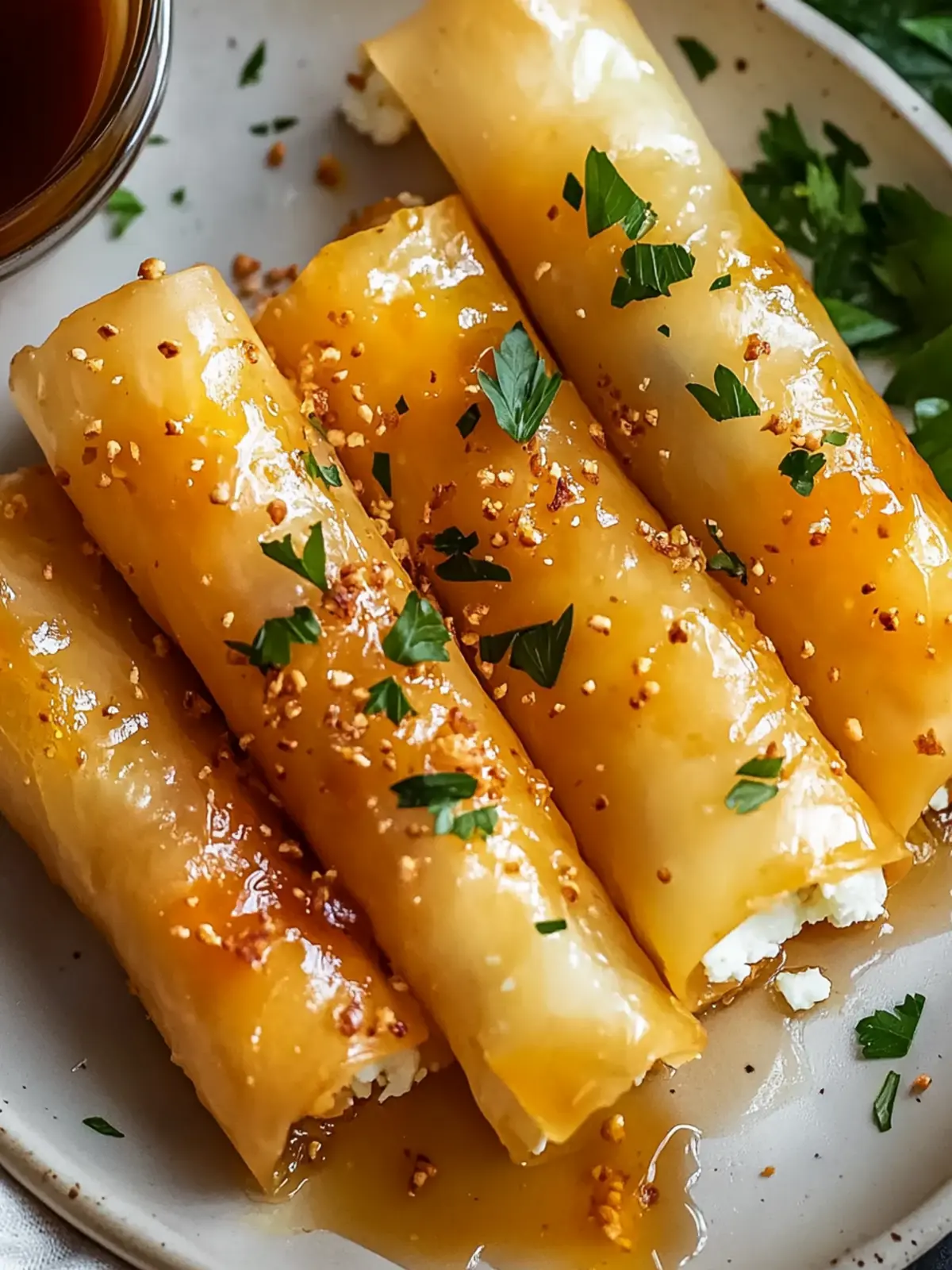 Crispy Feta Rolls with Hot Honey for a Flavorful Kick 4 Crispy Feta Rolls with Hot Honey