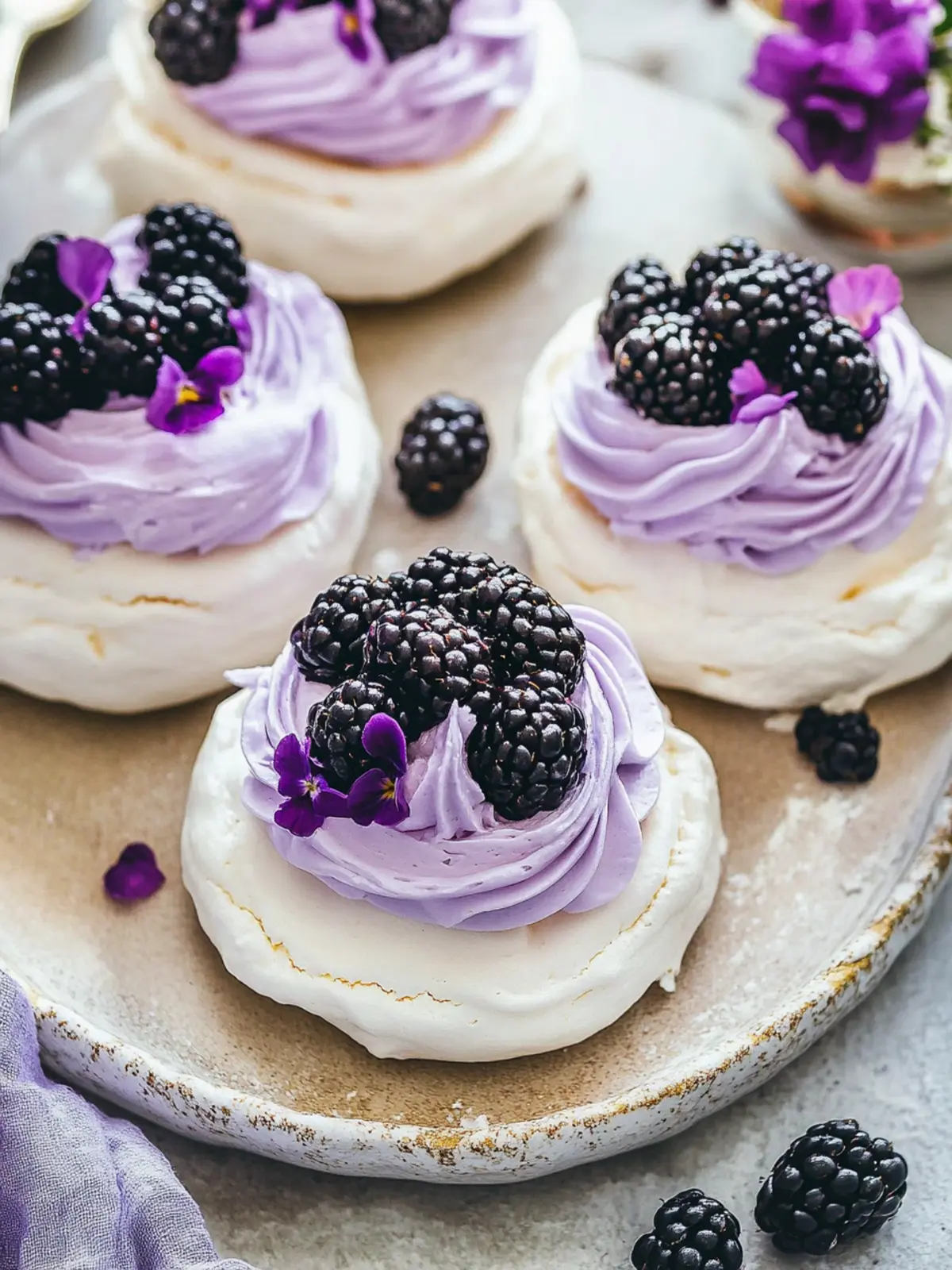 Blackberry Pavlovas