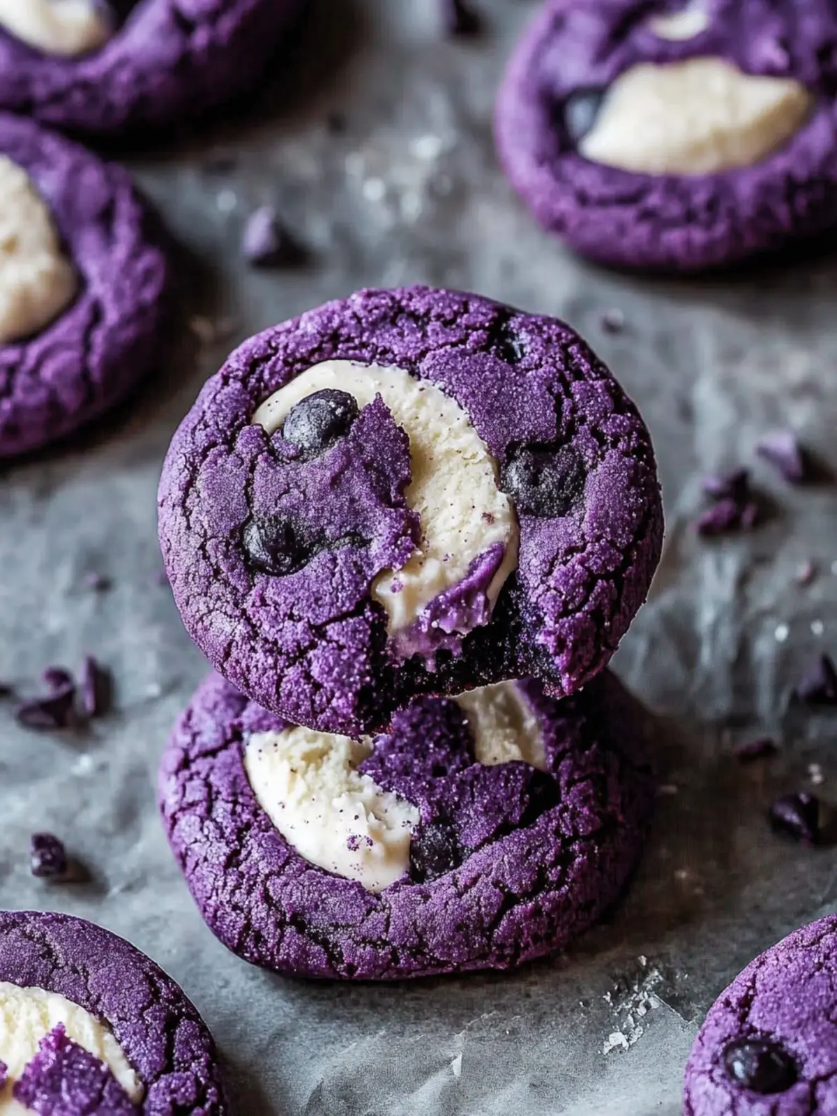 Ube Cookies and Cream Cookies