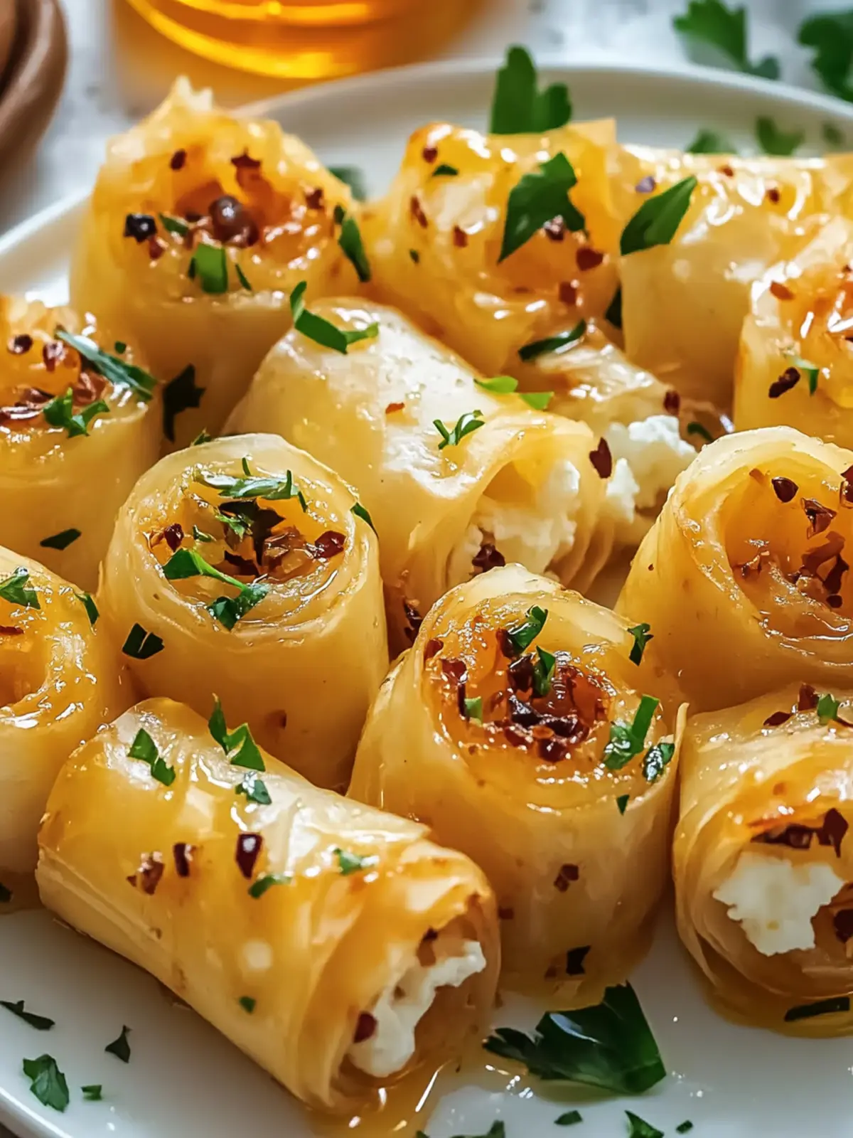 Crispy Feta Rolls with Hot Honey for a Flavorful Kick 2 Crispy Feta Rolls with Hot Honey