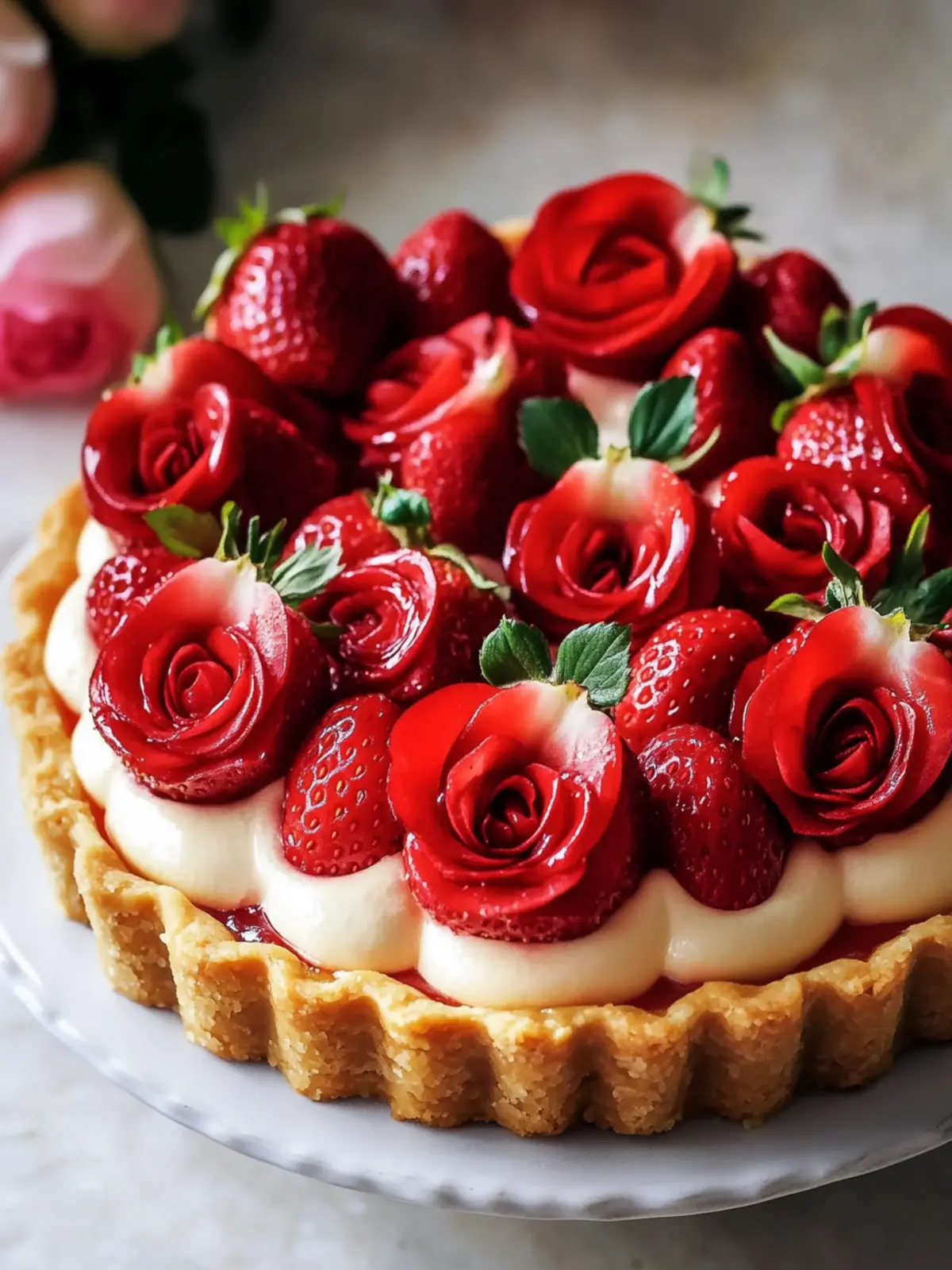 Strawberry Rose Tart Mother’s Day