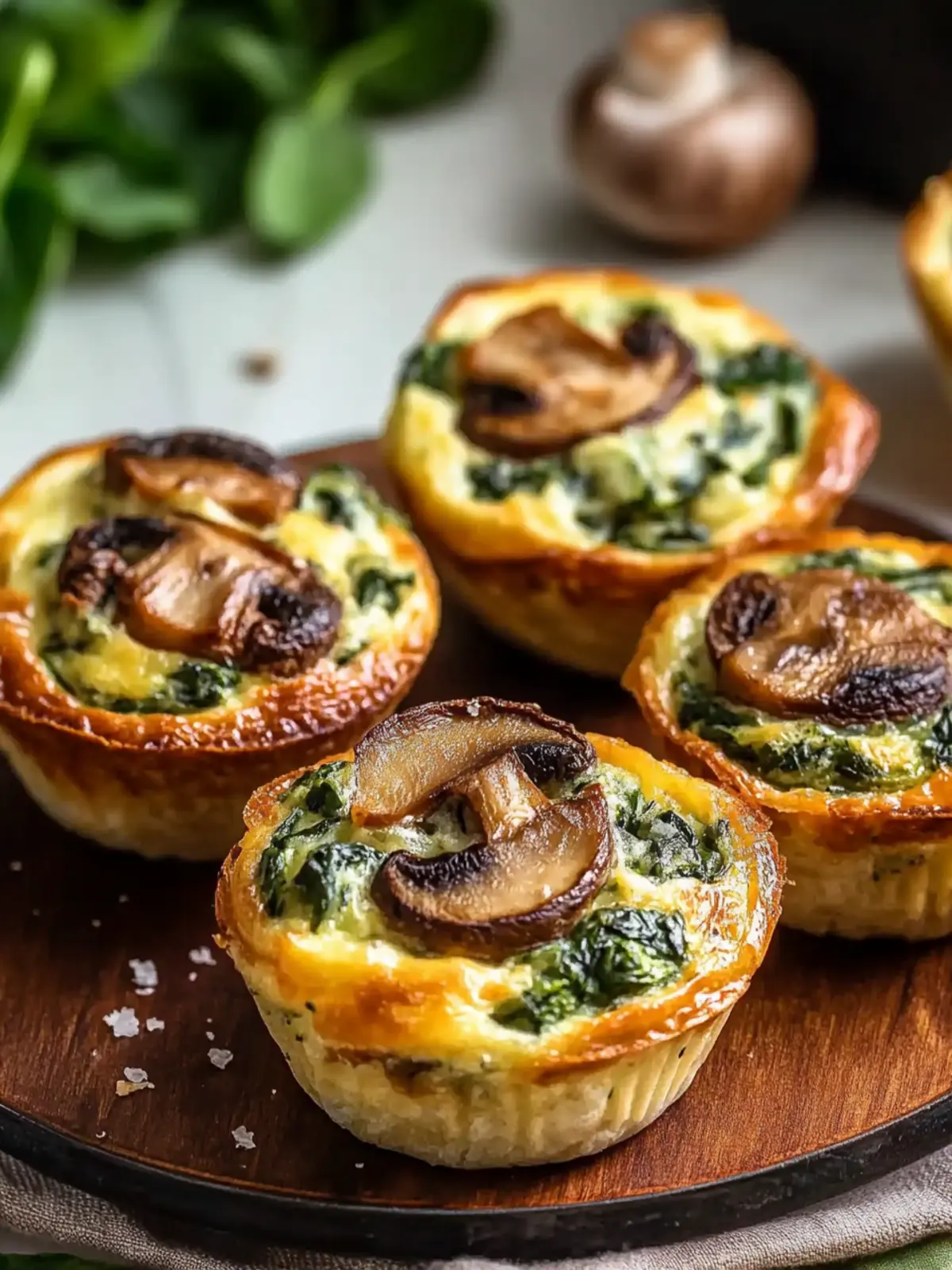 Spinach and Mushroom Quiche Muffins for Easy Veggie Power! 5 Spinach and Mushroom Quiche Muffins