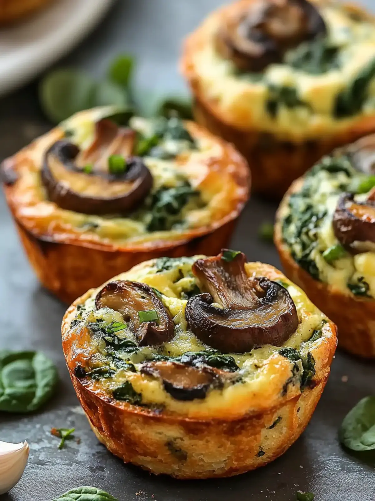 Spinach and Mushroom Quiche Muffins for Easy Veggie Power! 2 Spinach and Mushroom Quiche Muffins