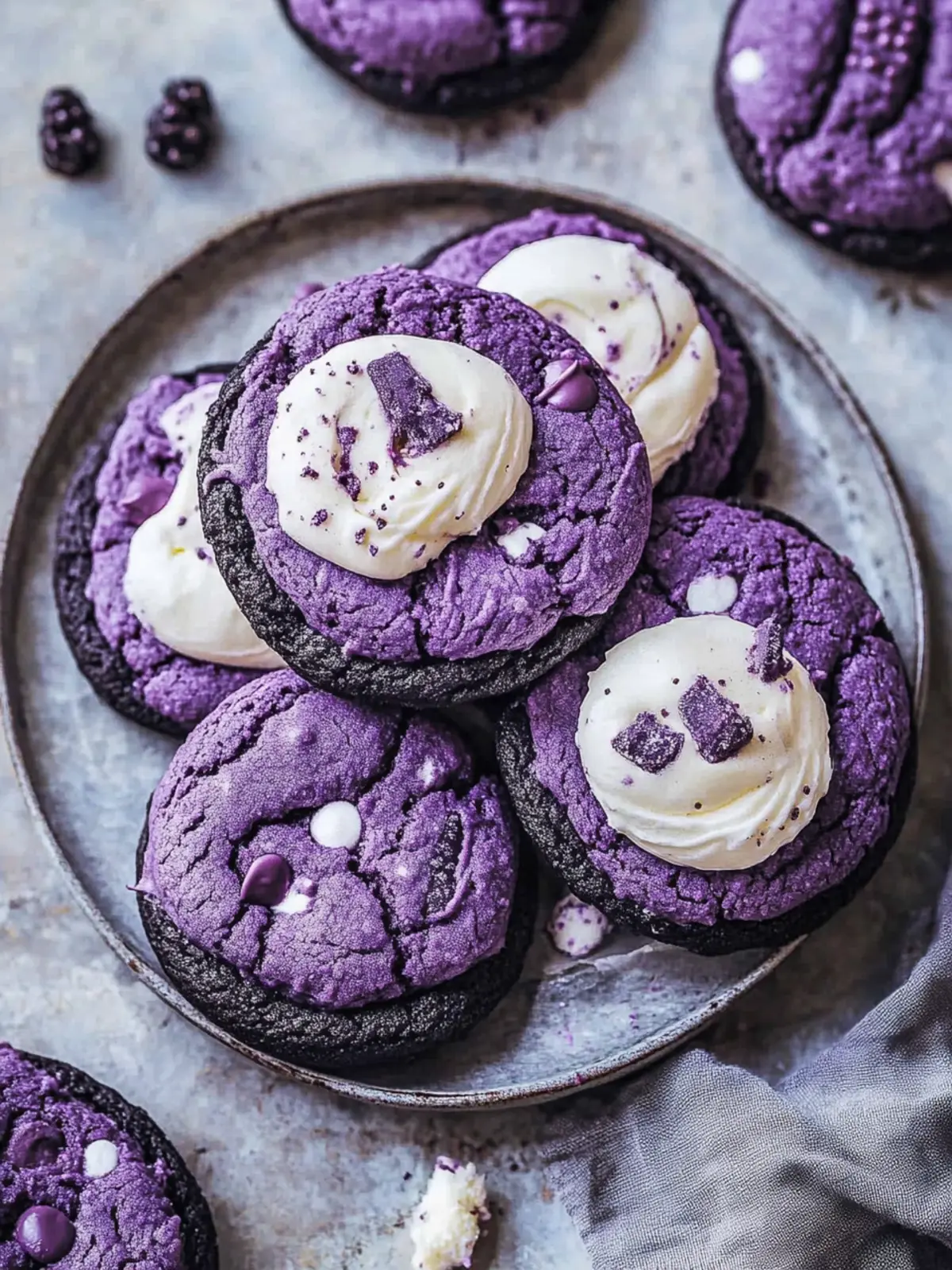 Ube Cookies and Cream Cookies