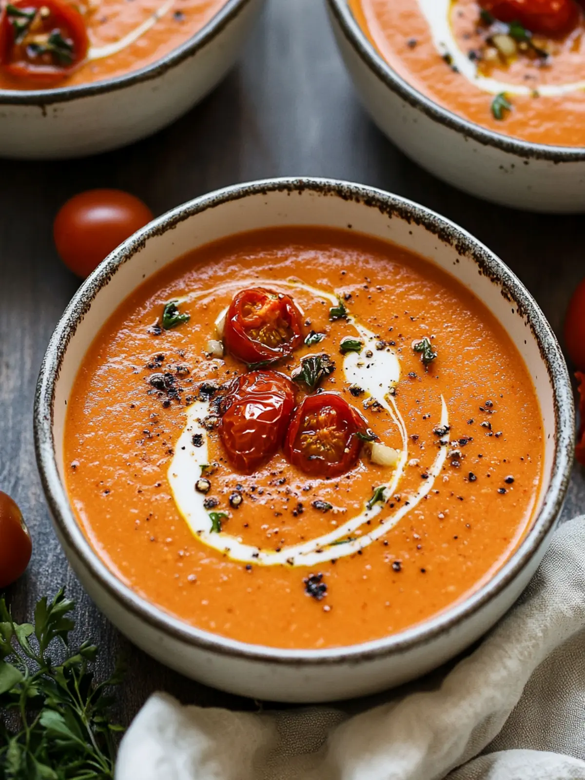 Creamy Roasted Garlic Tomato Soup