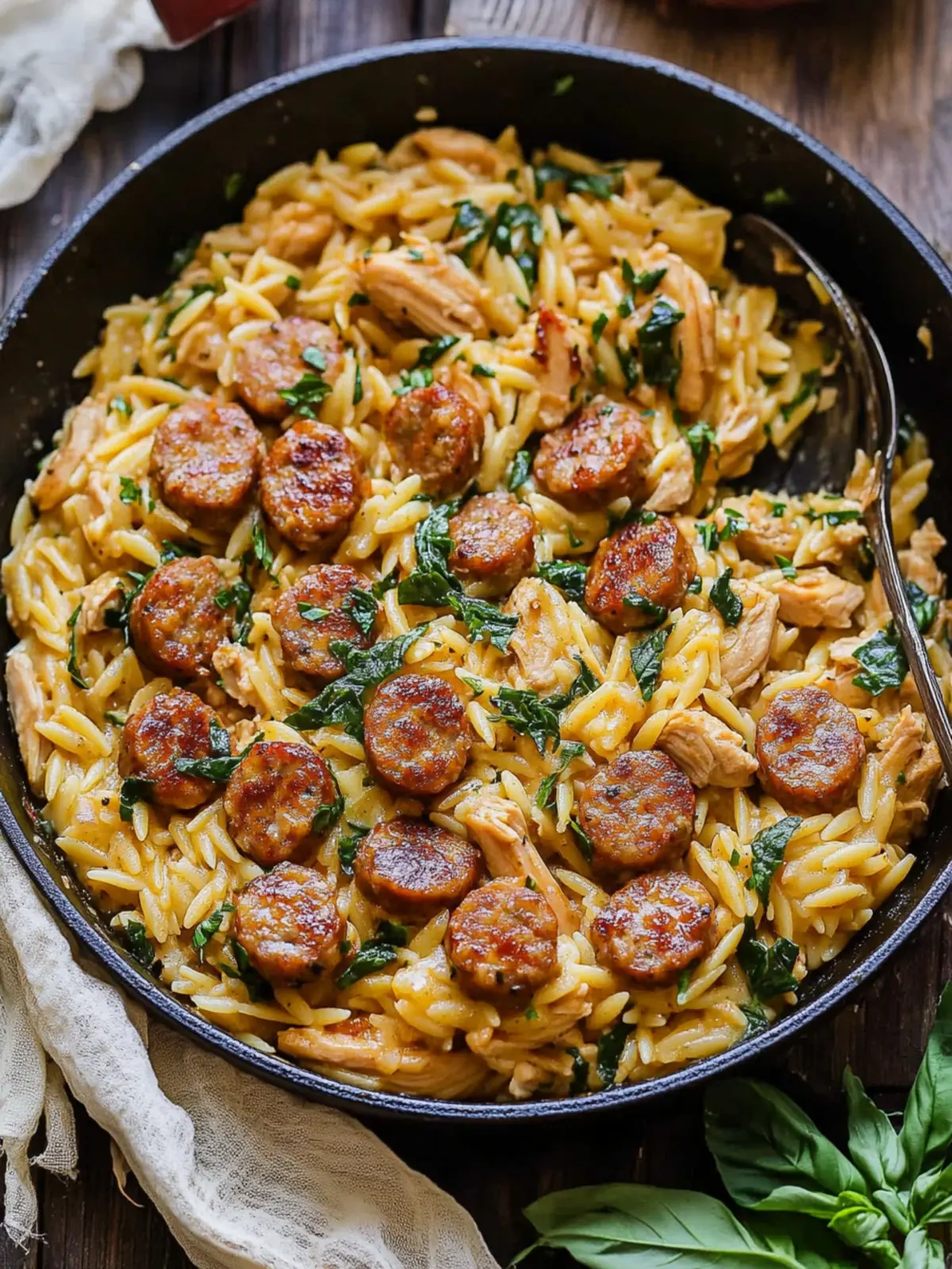 Creamy Chicken Sausage Orzo Skillet Ready in Just 25 Minutes 3 Creamy Chicken Sausage Orzo Skillet