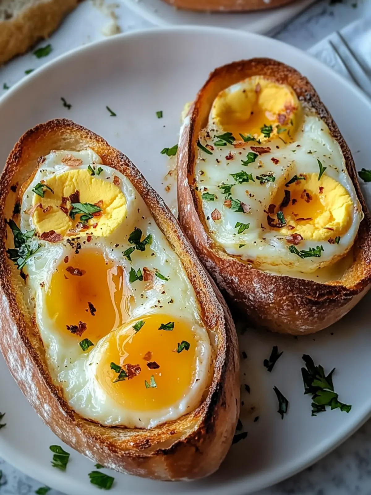 Delicious Baked Egg Boats with Turkey Bacon and Veggies 2 Baked Egg Boats