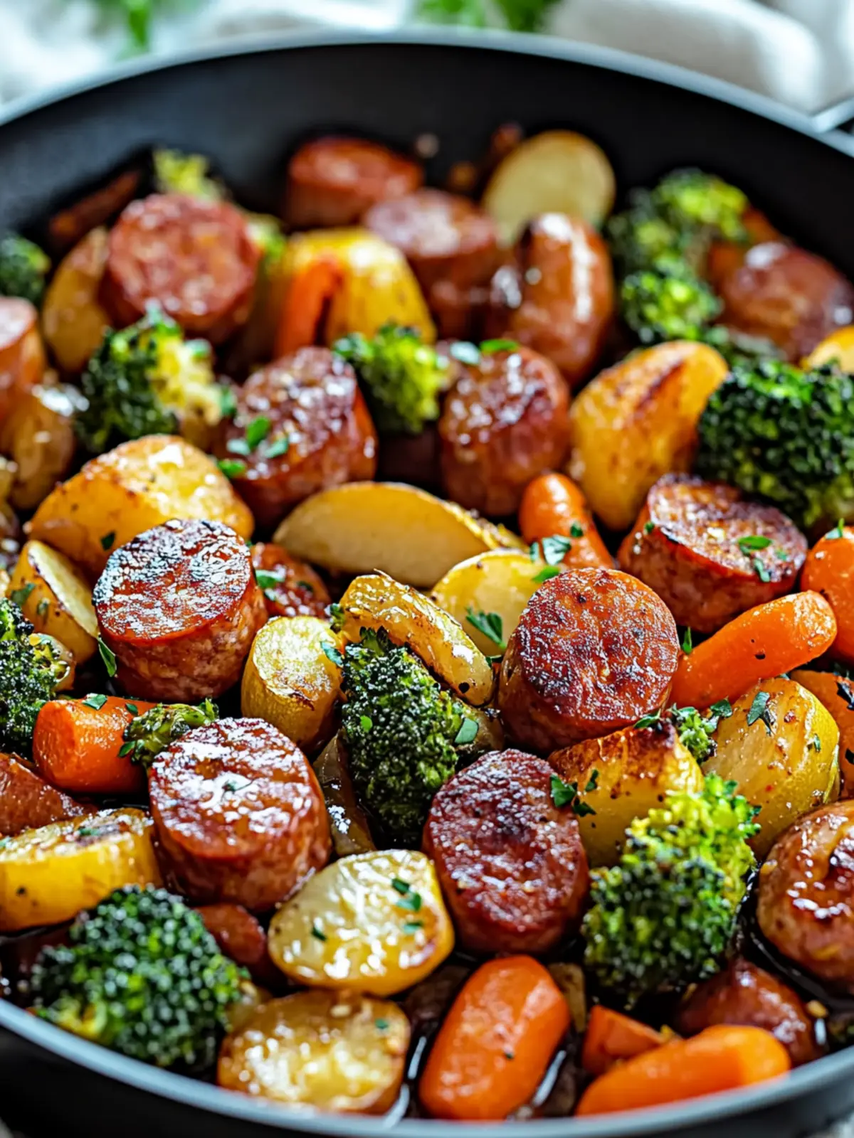 One-Pan Honey Garlic Kielbasa & Veggies for Easy Family Dinners 5 One-Pan Honey Garlic Kielbasa & Veggies