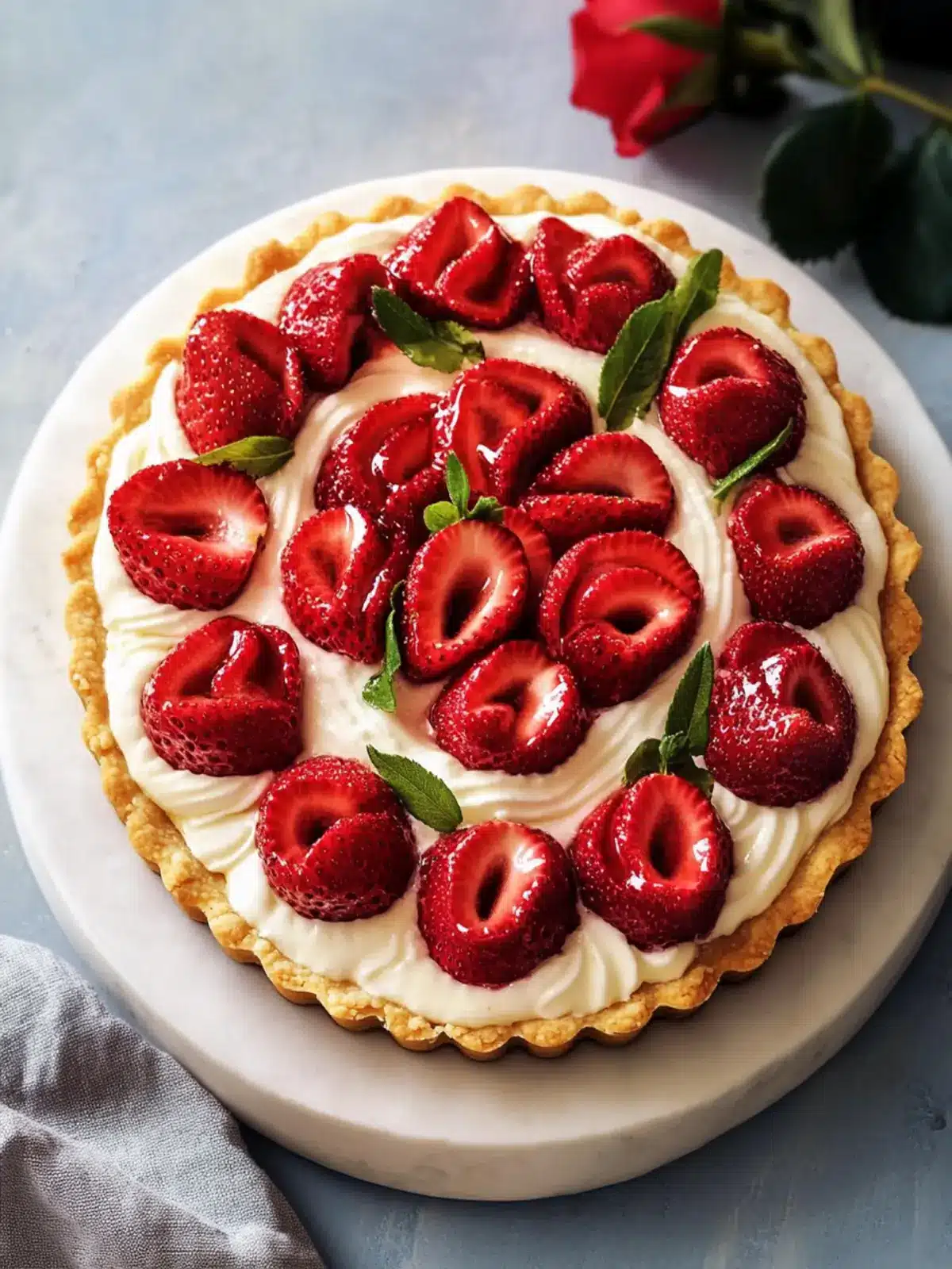 Strawberry Rose Tart Mother’s Day
