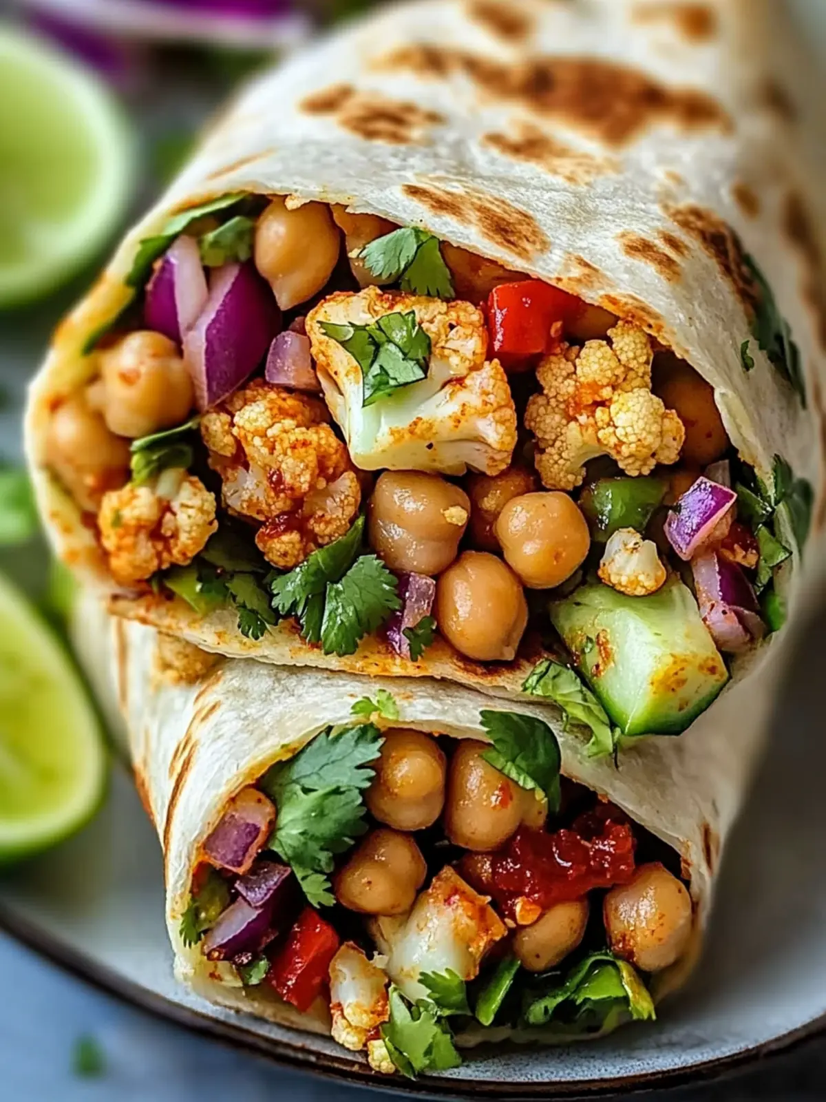 Chili Lime Chickpea Cauliflower Wrap That's Bursting with Flavor 2 Chili Lime Chickpea Cauliflower Wrap