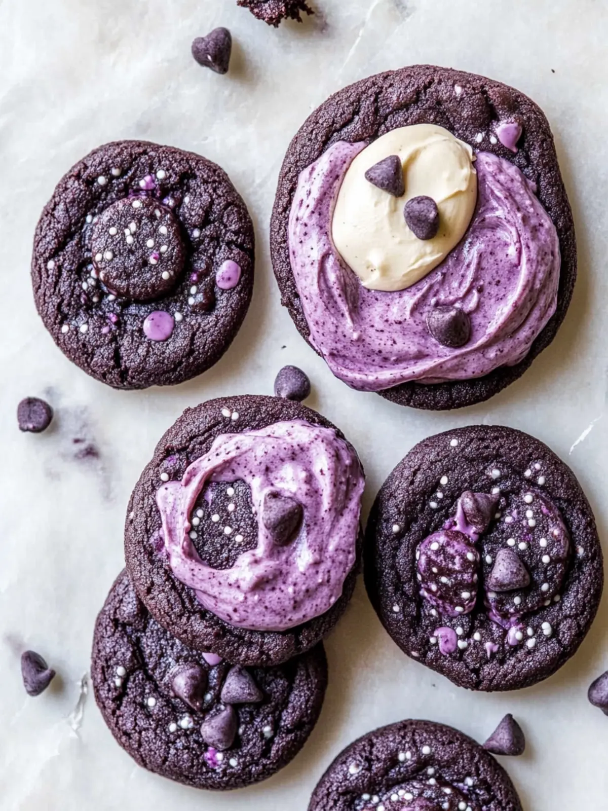 Ube Cookies and Cream Cookies