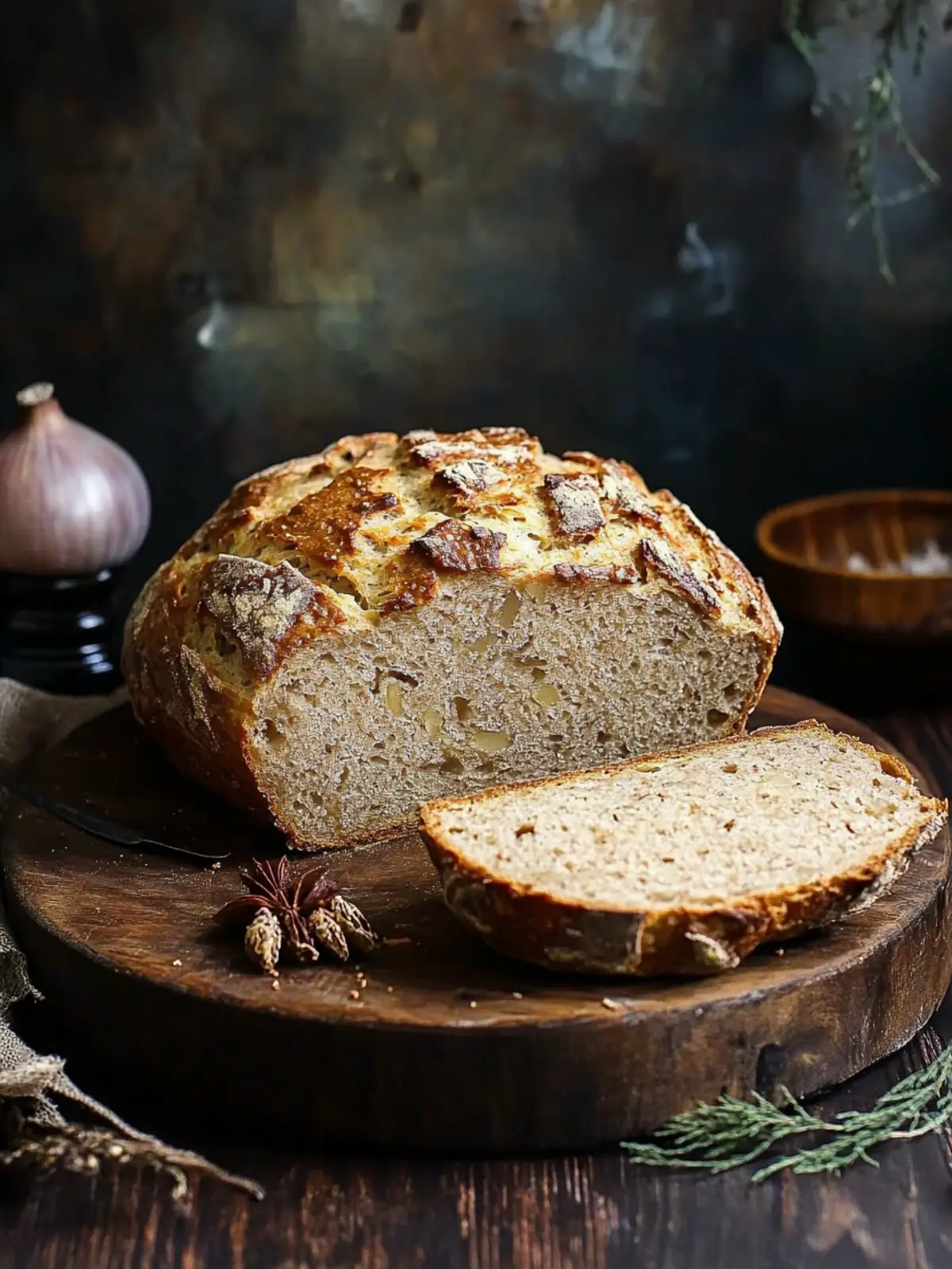 Savory Black Beer Onion Bread with Flavorful Garlic Butter 5 Black Beer Onion Bread