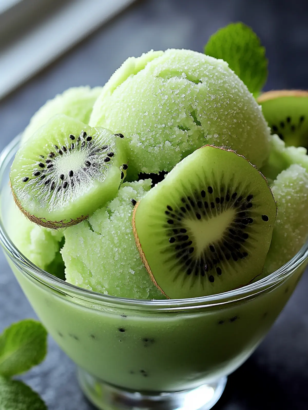 Refreshing Kiwi Sorbet: A Guilt-Free Sweet Treat! 2 Kiwi Sorbet