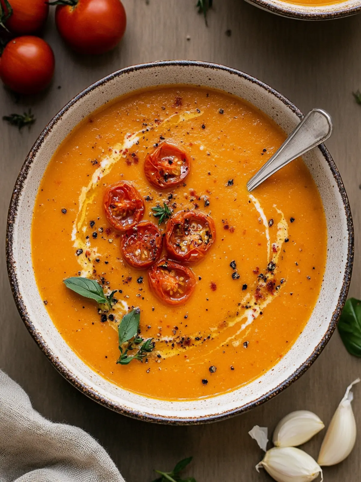 Creamy Roasted Garlic Tomato Soup