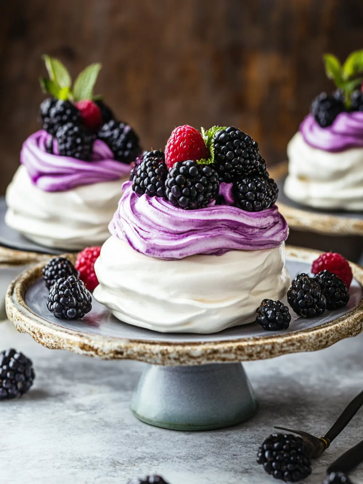 Blackberry Pavlovas
