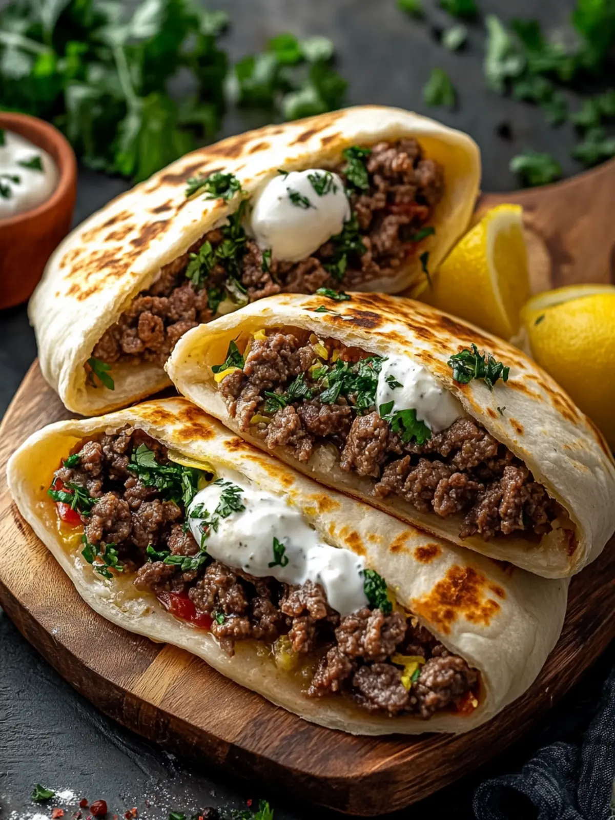 Savor Greek Beef Stuffed Pita with Lemon Garlic Bliss 5 Greek Beef Stuffed Pita with Lemon Garlic