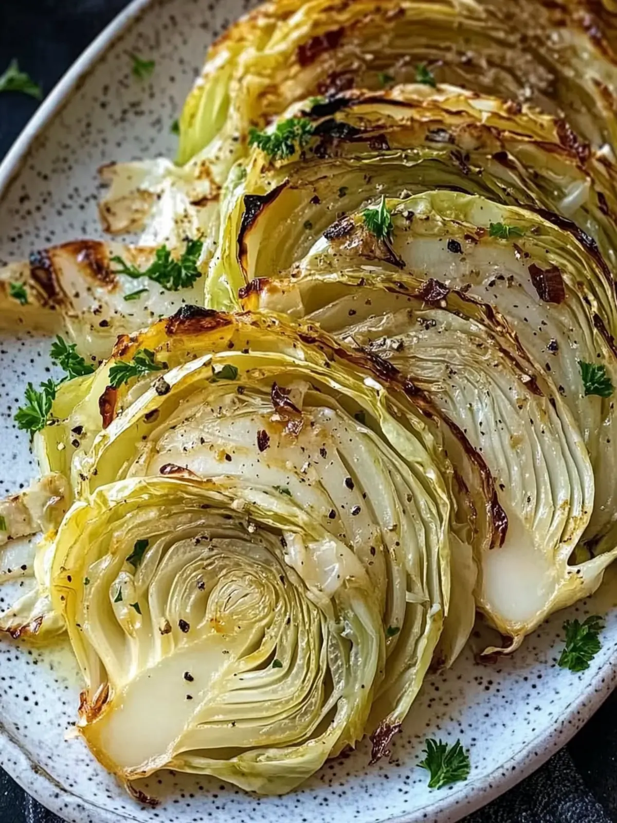Roasted Cabbage Wedges with Onion Dijon Sauce