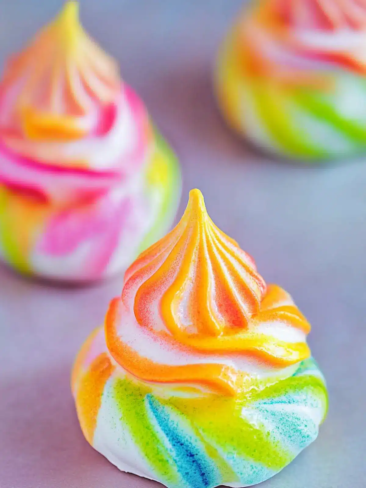 Rainbow Sherbet Meringues: A Colorful Summer Delight 4 Rainbow Sherbet Meringues