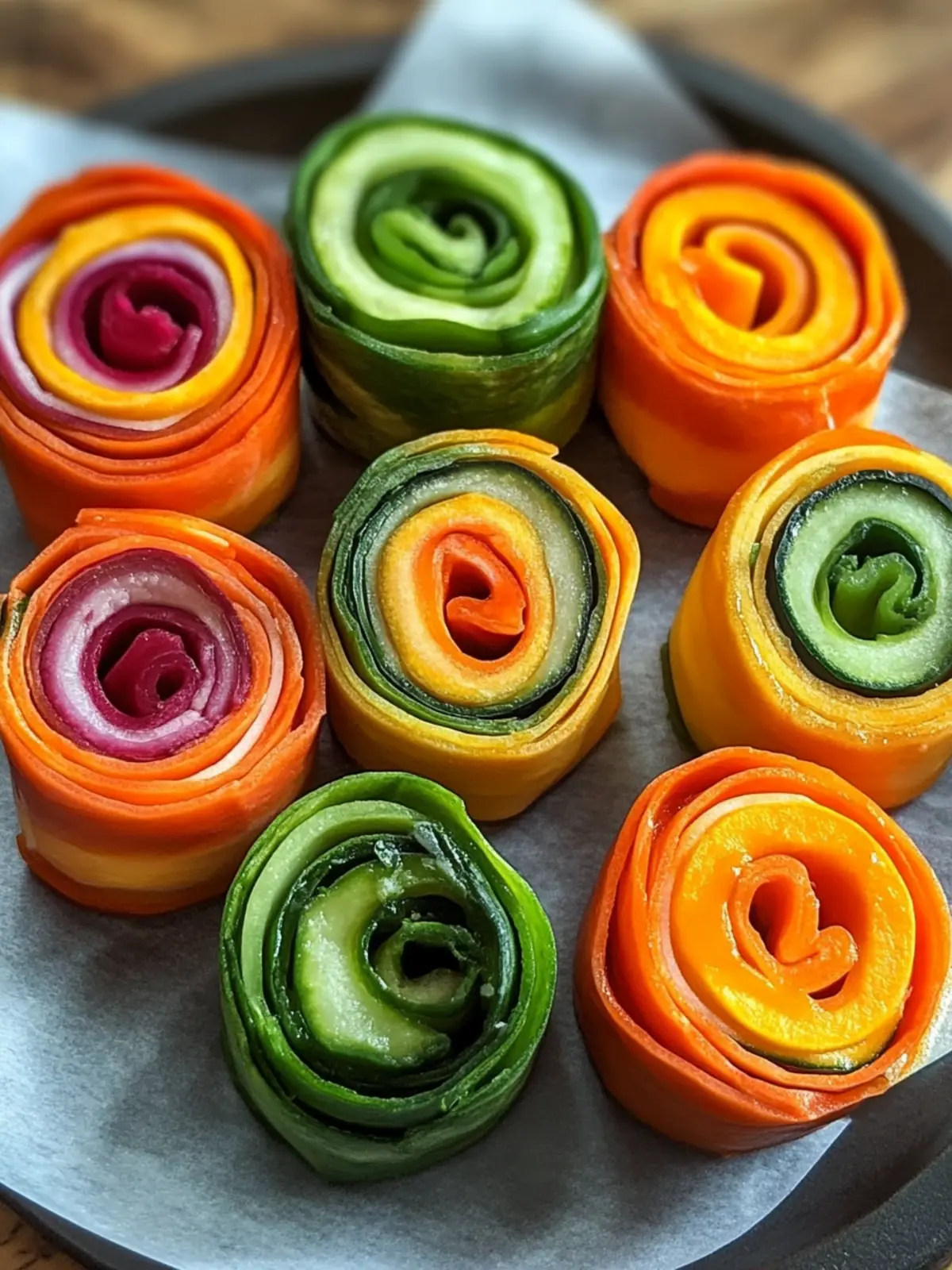 Rainbow Veggie Pinwheels: Colorful, Healthy Snack Delight! 2 Rainbow Veggie Pinwheels