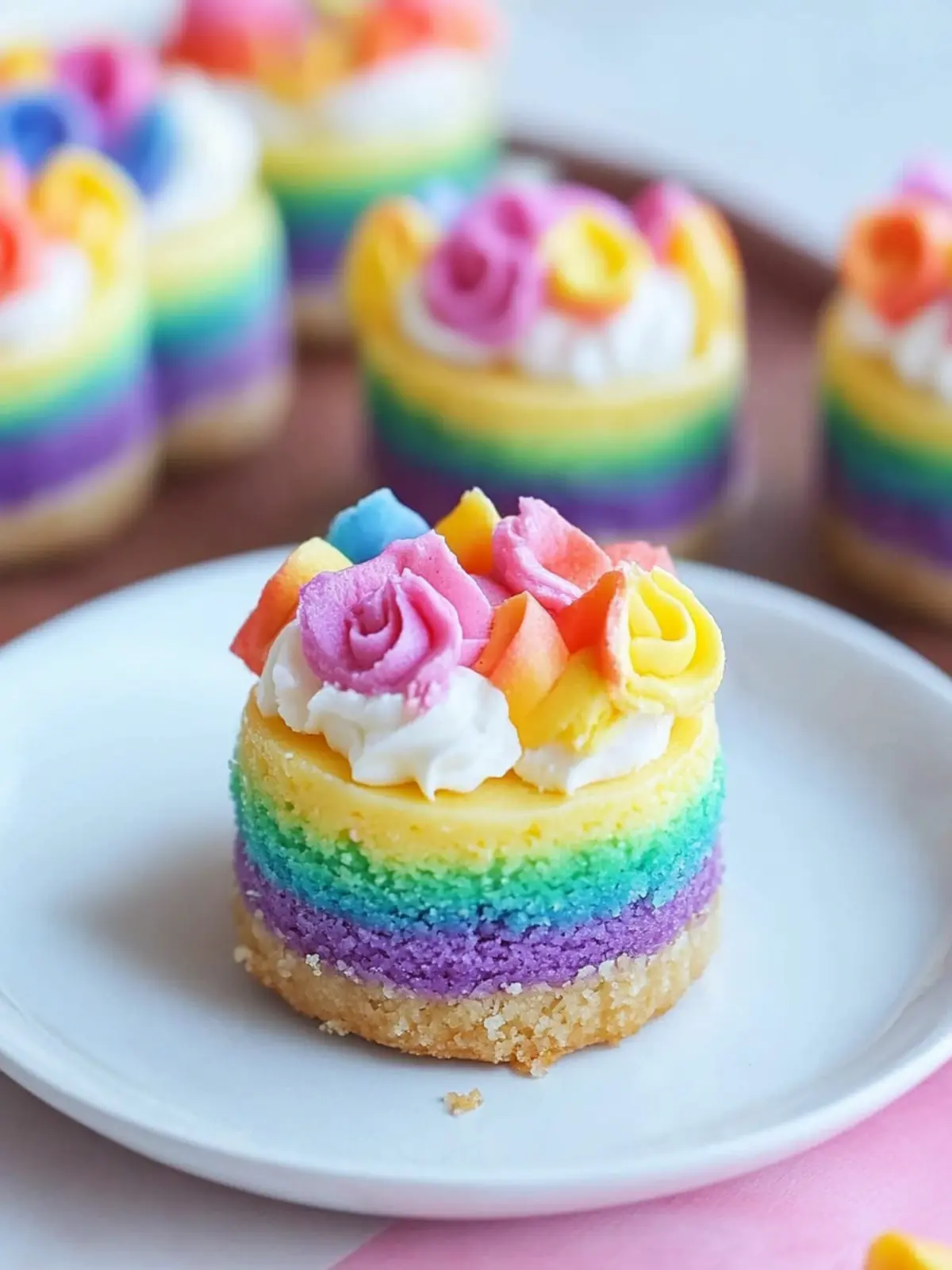 Mini Rainbow Cheesecake Bites with Golden Oreo Bliss 3 Mini Rainbow Cheesecake Bites