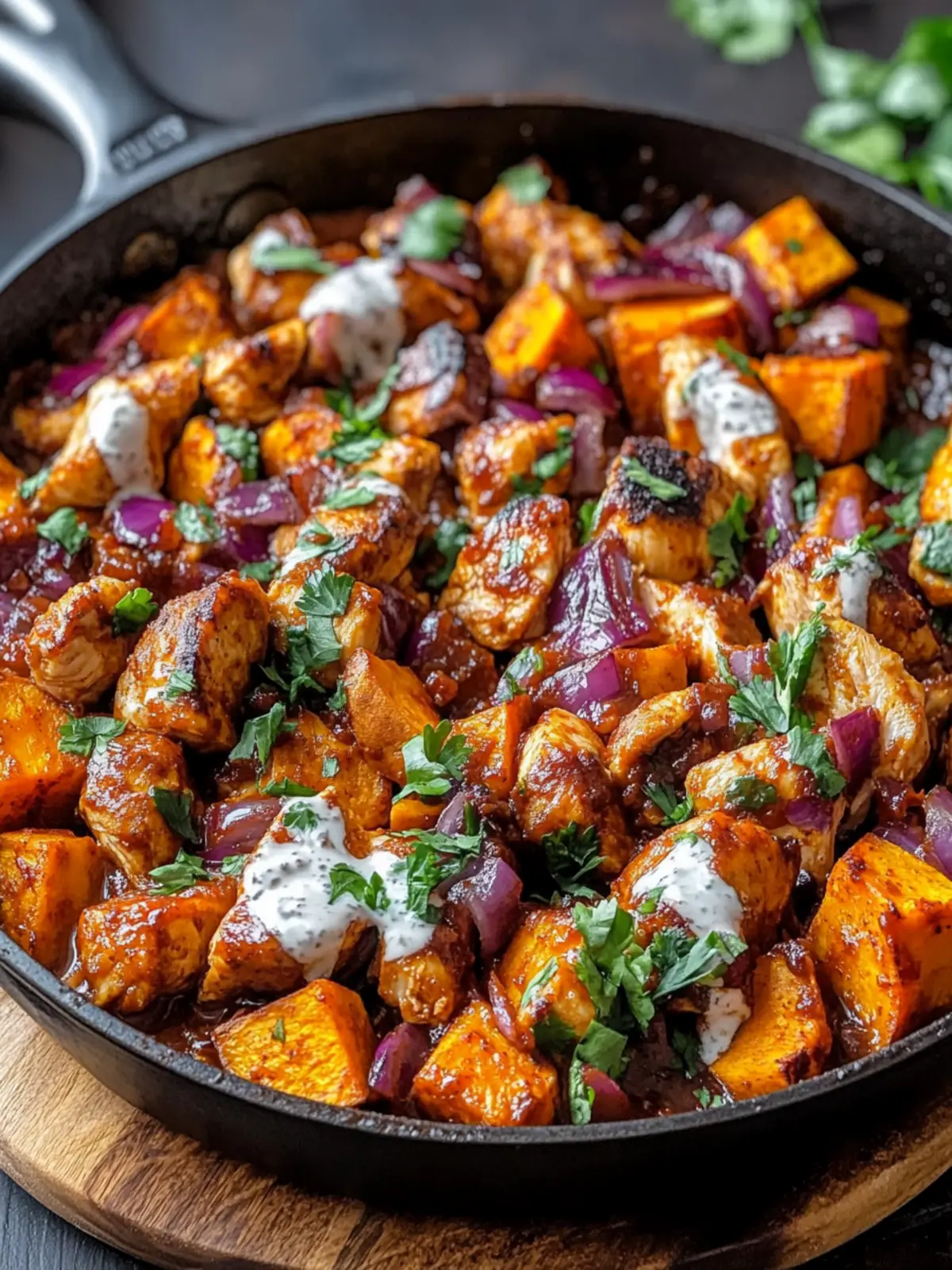 BBQ Chicken Sweet Potato Skillet - Your New Family Favorite! 3 BBQ Chicken Sweet Potato Skillet