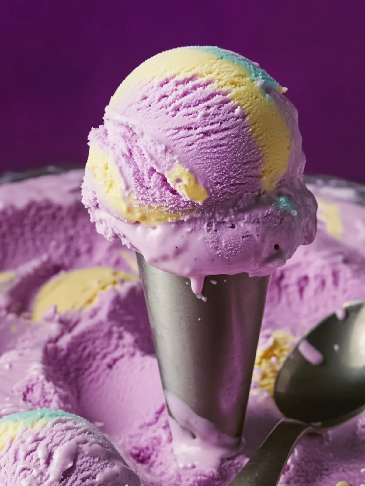 Delightful Moon Mist Ice Cream with Fun Banana & Grape Swirls 3 Moon Mist Ice Cream