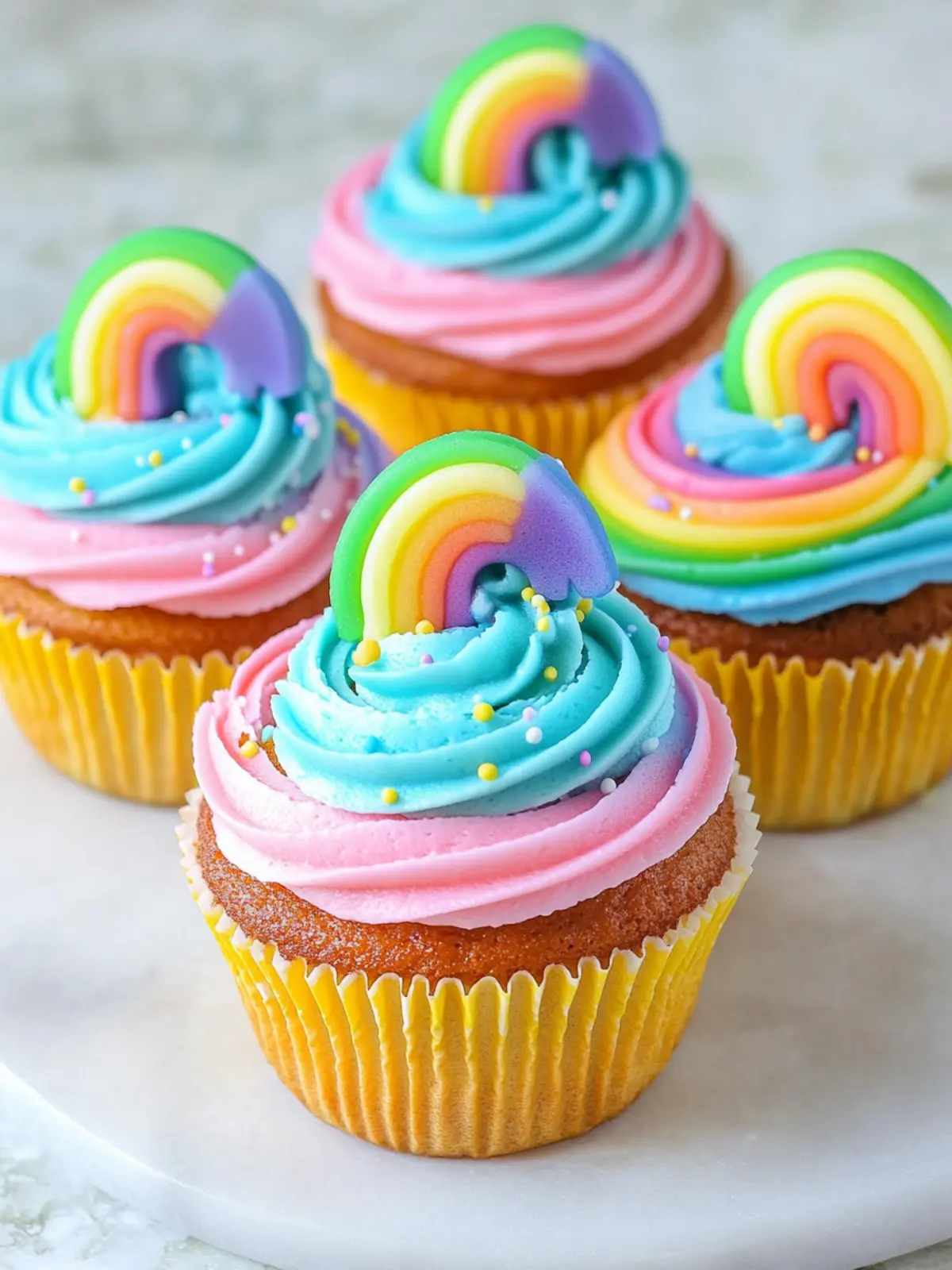 Magical Rainbow Cupcakes with a Hidden Sweet Surprise 3 Rainbow Cupcakes