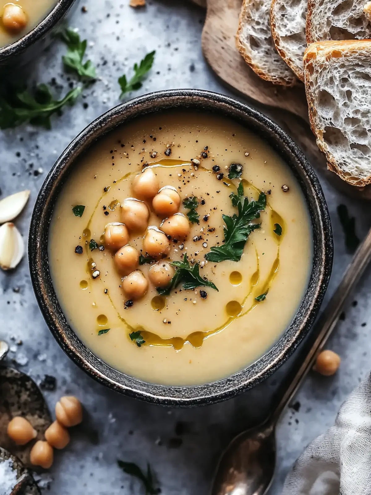 Creamy Garlic Chickpea Soup for Cozy Nights In 3 Garlic Chickpea Soup
