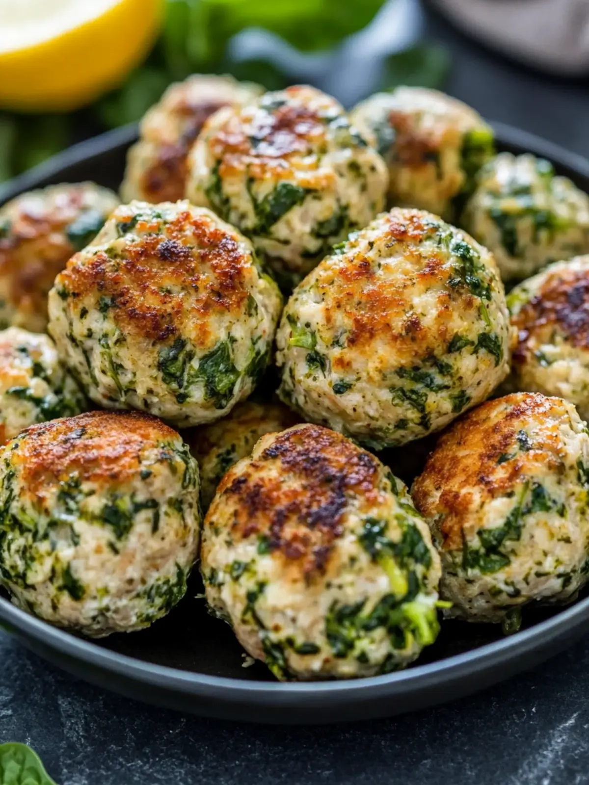 Low Carb Spinach Chicken Meatballs