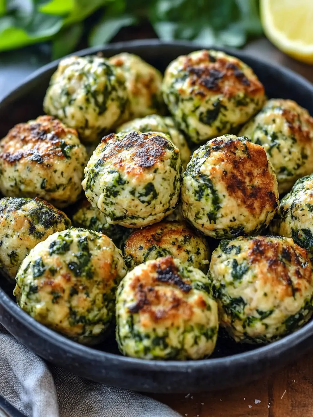 Low Carb Spinach Chicken Meatballs