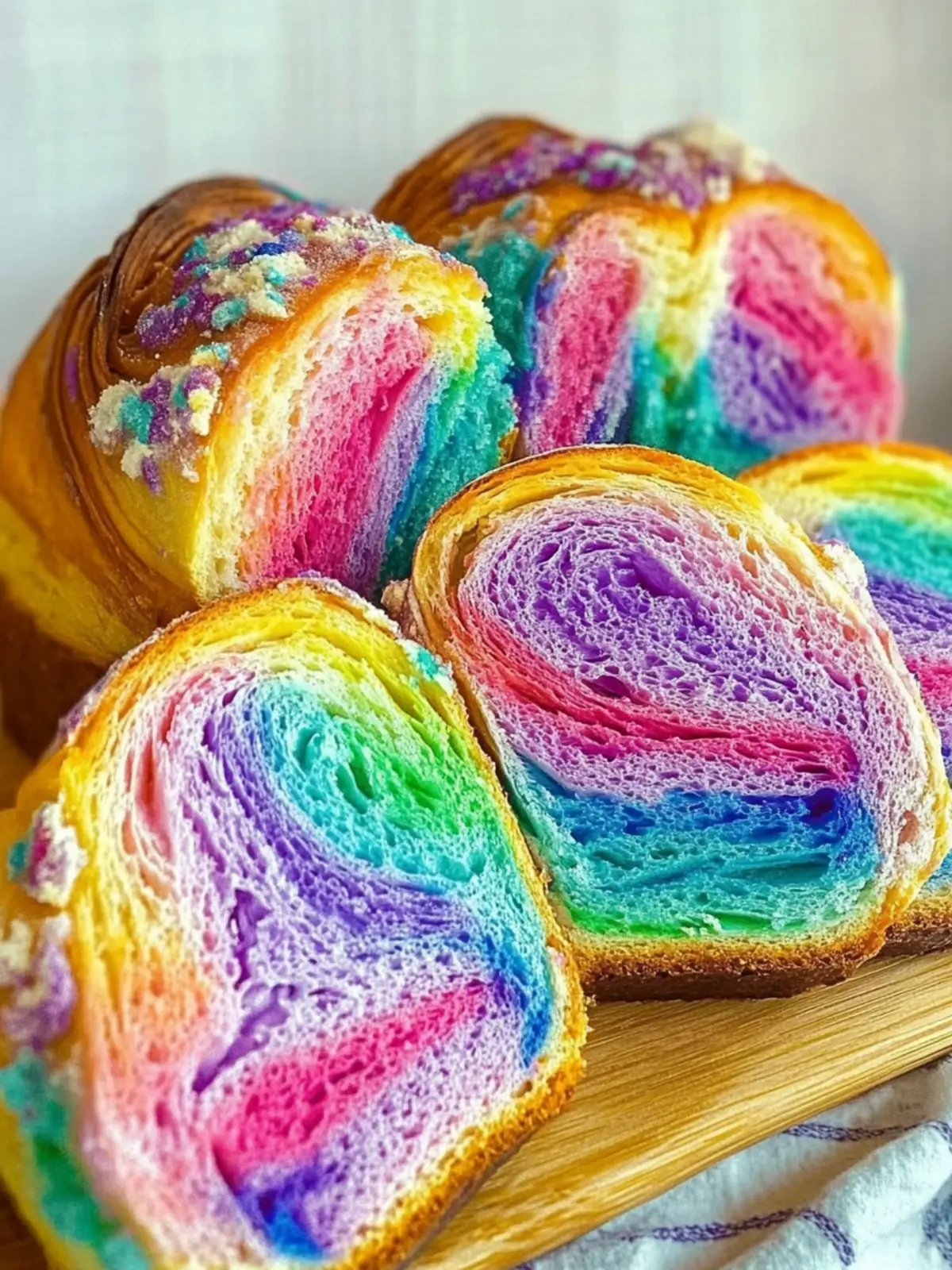 Tie Dye Rainbow Bread Recipe for Colorful Family Baking Fun 3 Tie Dye Rainbow Bread