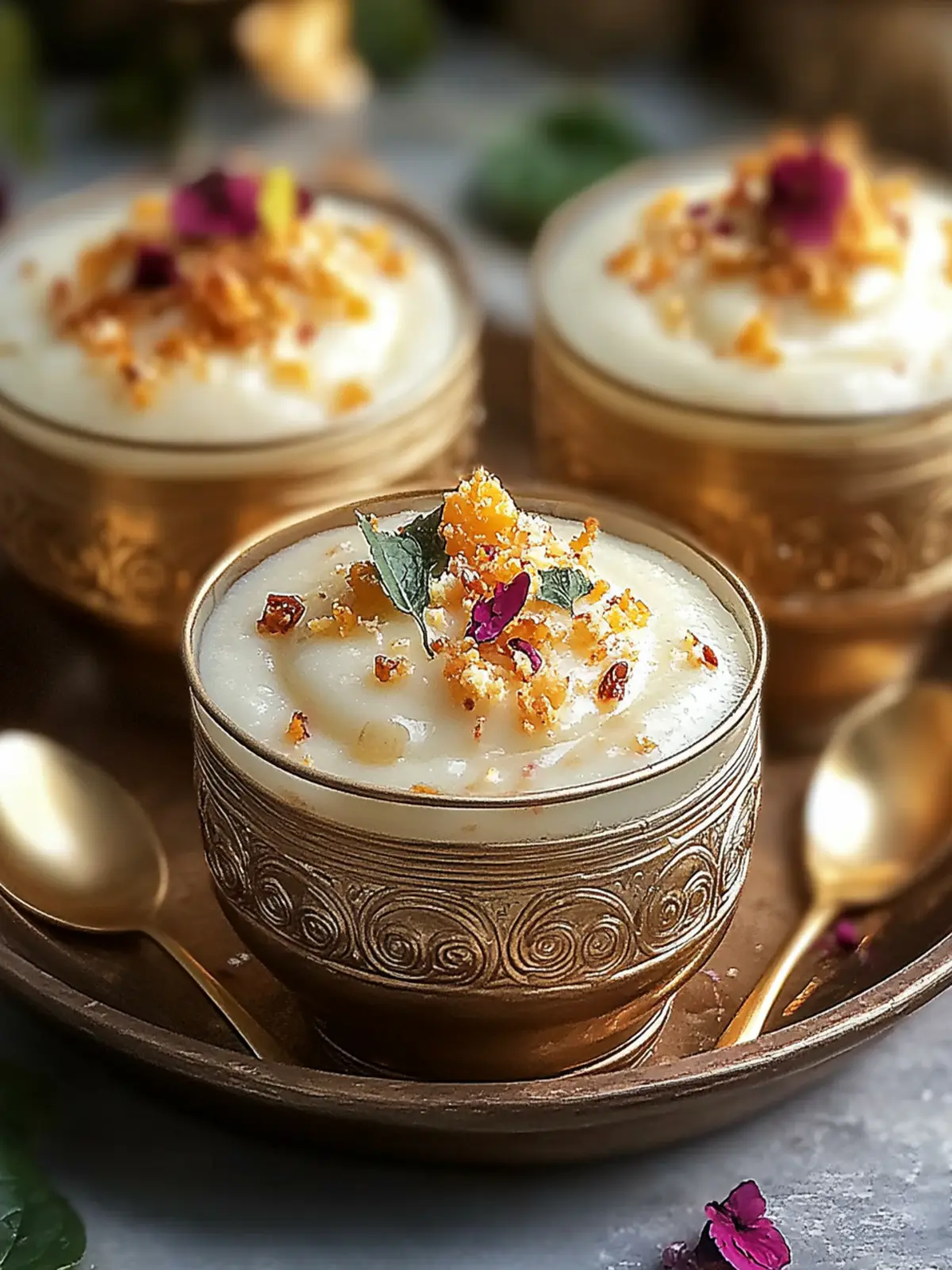 Sitaphal Phirni: Creamy Indian Delight in Motichoor Cups 2 Sitaphal Phirni