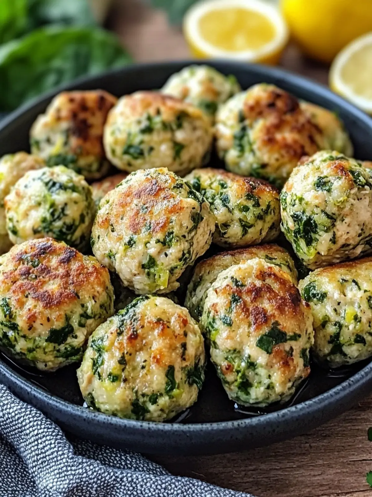 Low Carb Spinach Chicken Meatballs