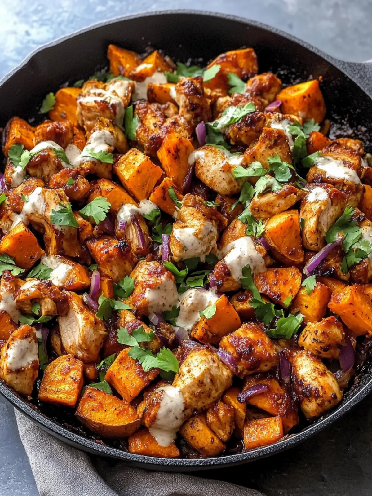 BBQ Chicken Sweet Potato Skillet - Your New Family Favorite! 4 BBQ Chicken Sweet Potato Skillet