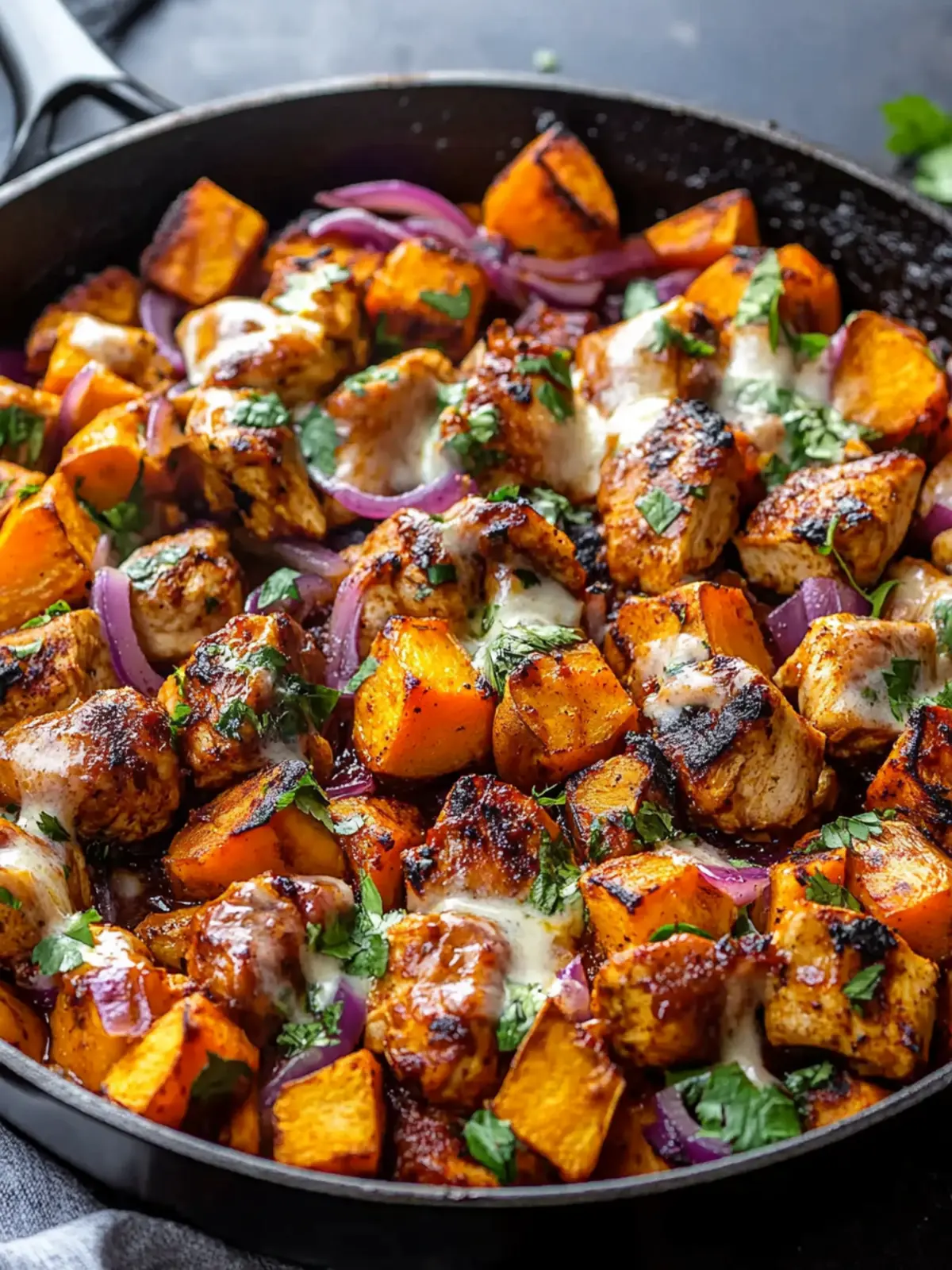 BBQ Chicken Sweet Potato Skillet - Your New Family Favorite! 5 BBQ Chicken Sweet Potato Skillet