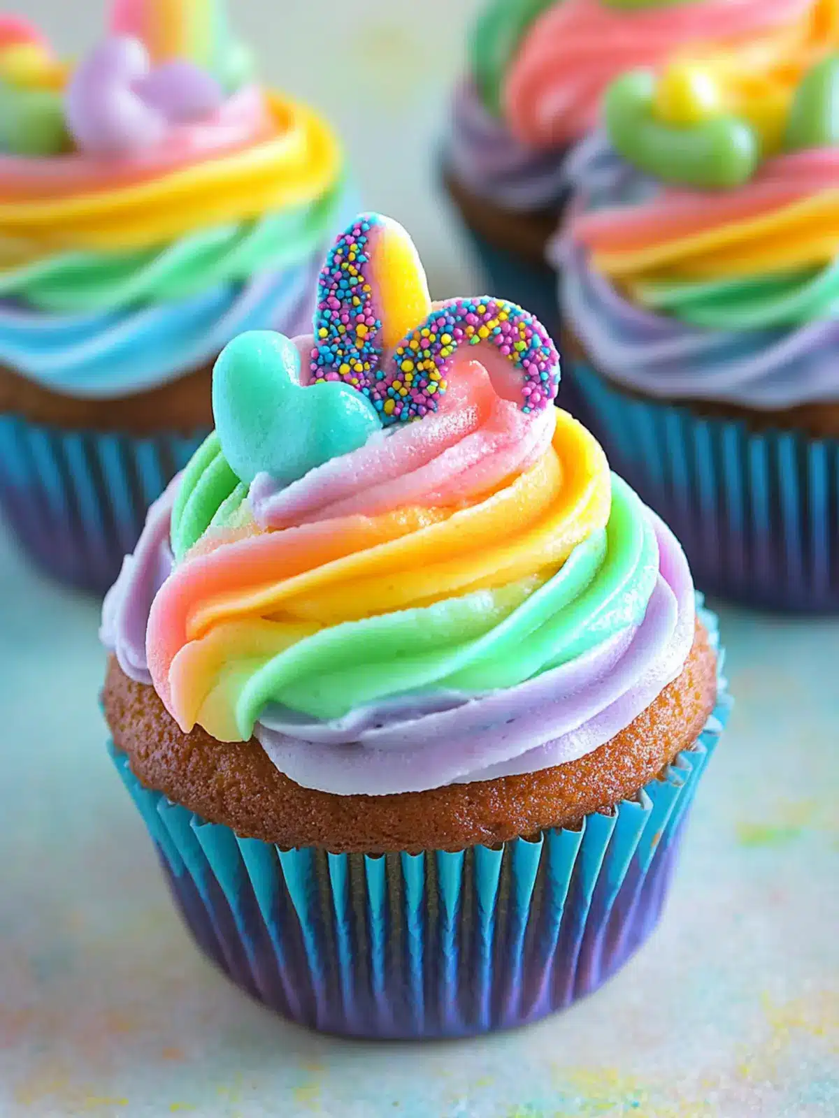 Magical Rainbow Cupcakes with a Hidden Sweet Surprise 5 Rainbow Cupcakes