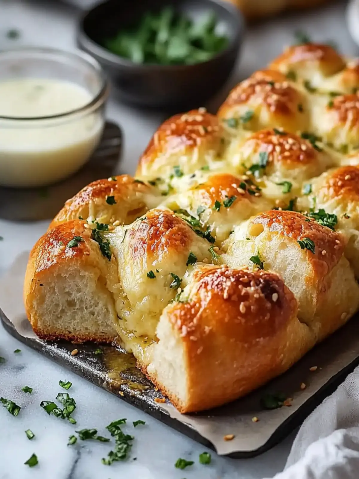 Korean Cream Cheese Garlic Bread