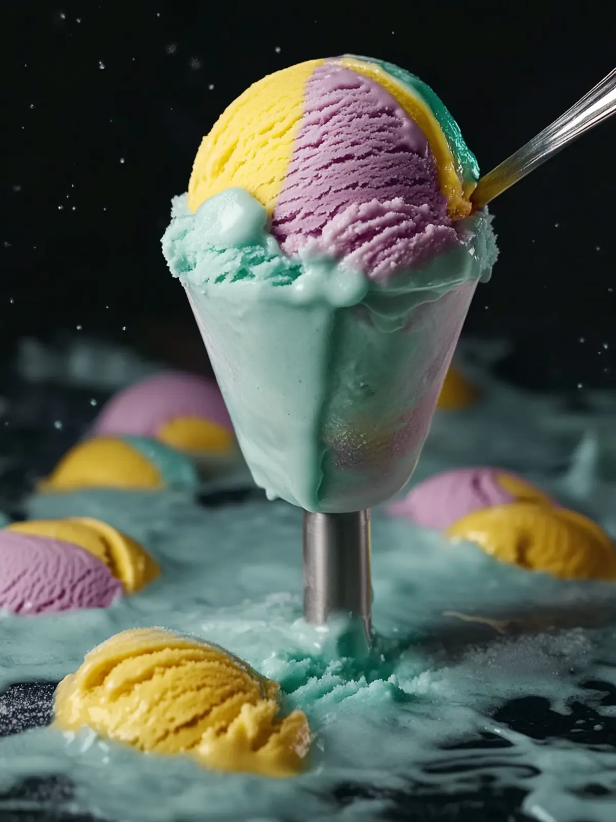 Delightful Moon Mist Ice Cream with Fun Banana & Grape Swirls 2 Moon Mist Ice Cream