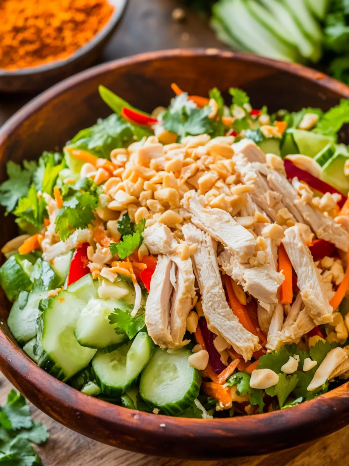 Thai Chicken Salad with Creamy Peanut Dressing in 20 Minutes 2 Thai Chicken Salad